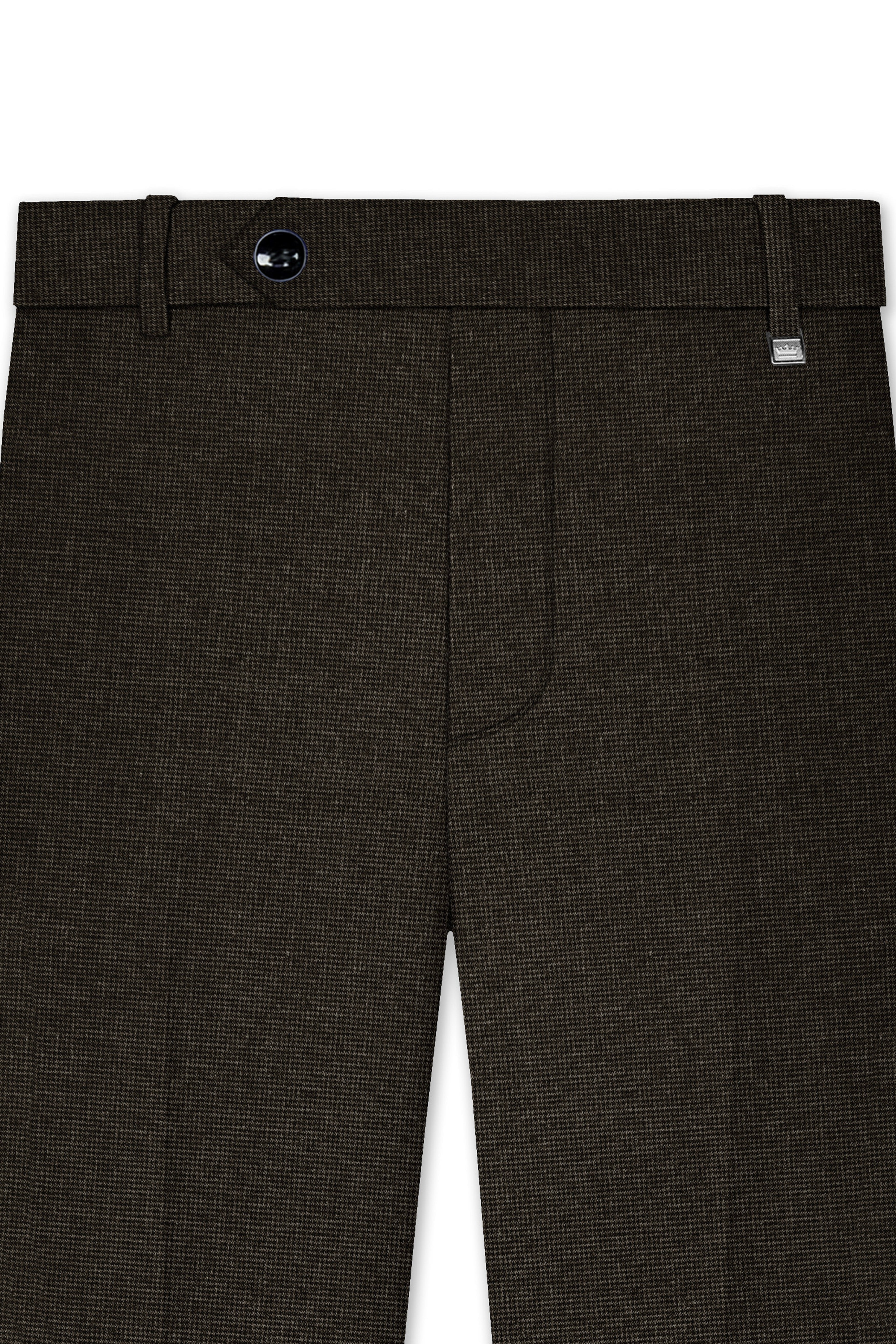 Bistrano-Acadia Brown Textured Wool Rich Single Breasted Suit