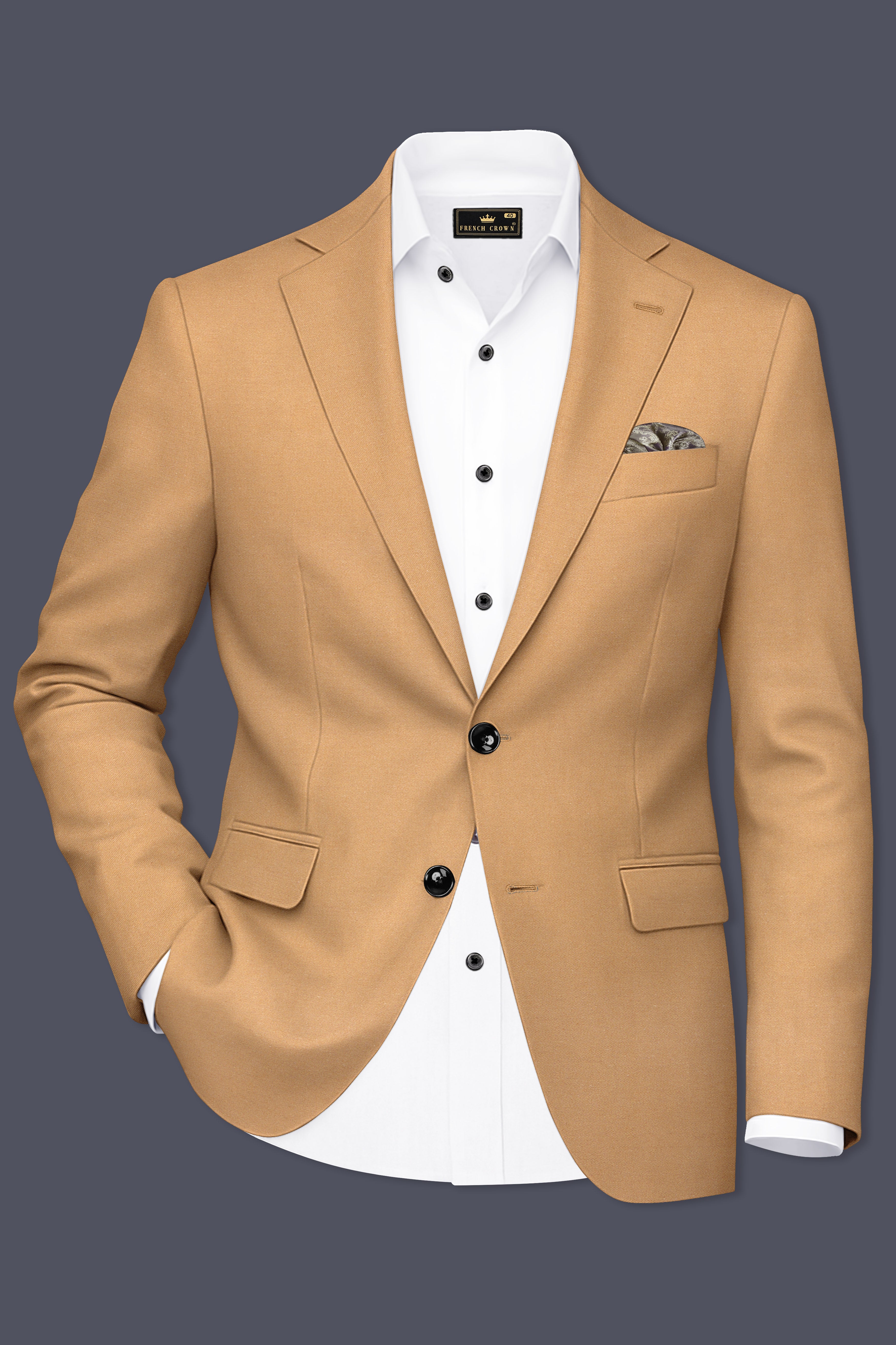 Arancio-Twine Orange Premium Cotton Single Breasted Suit