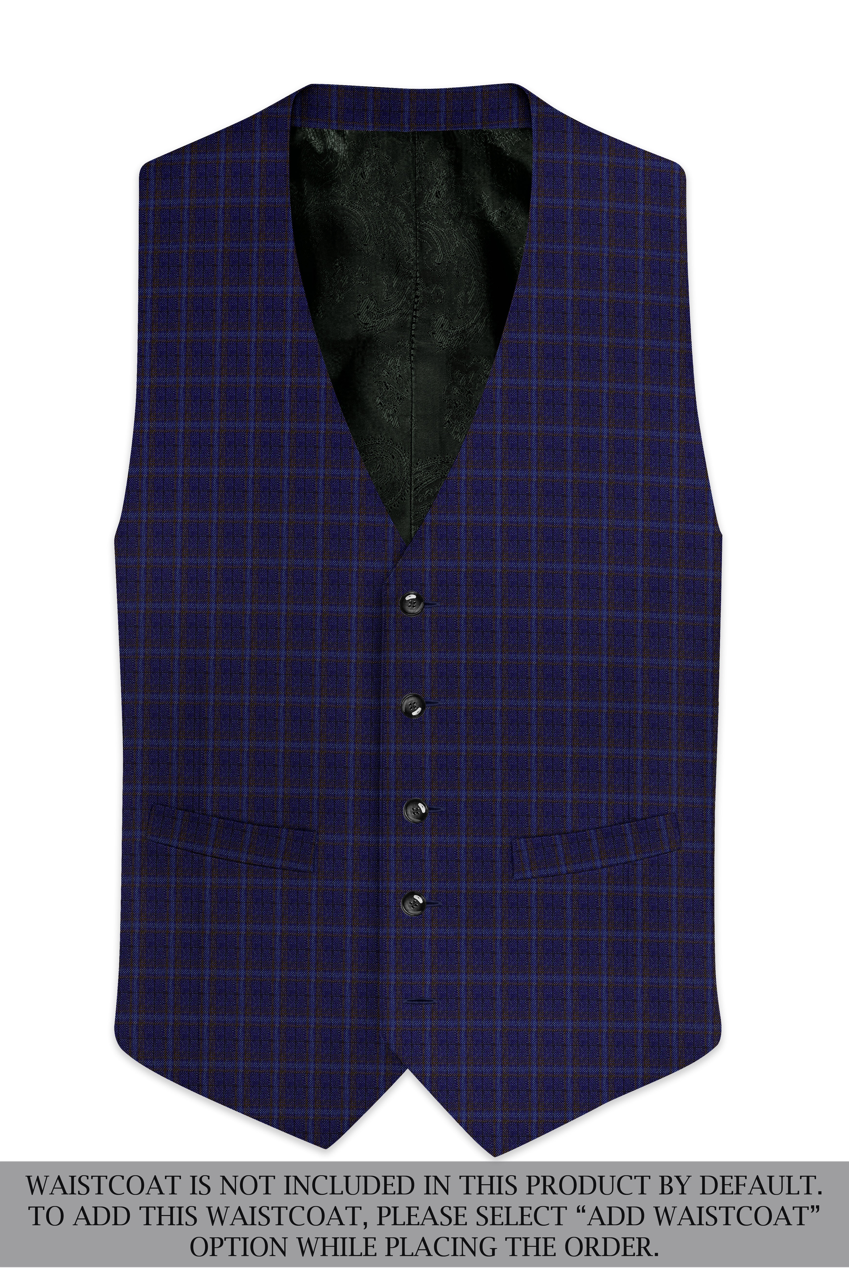 Plaivoro-Halti Blue Plaid Wool Rich Single Breasted Suit
