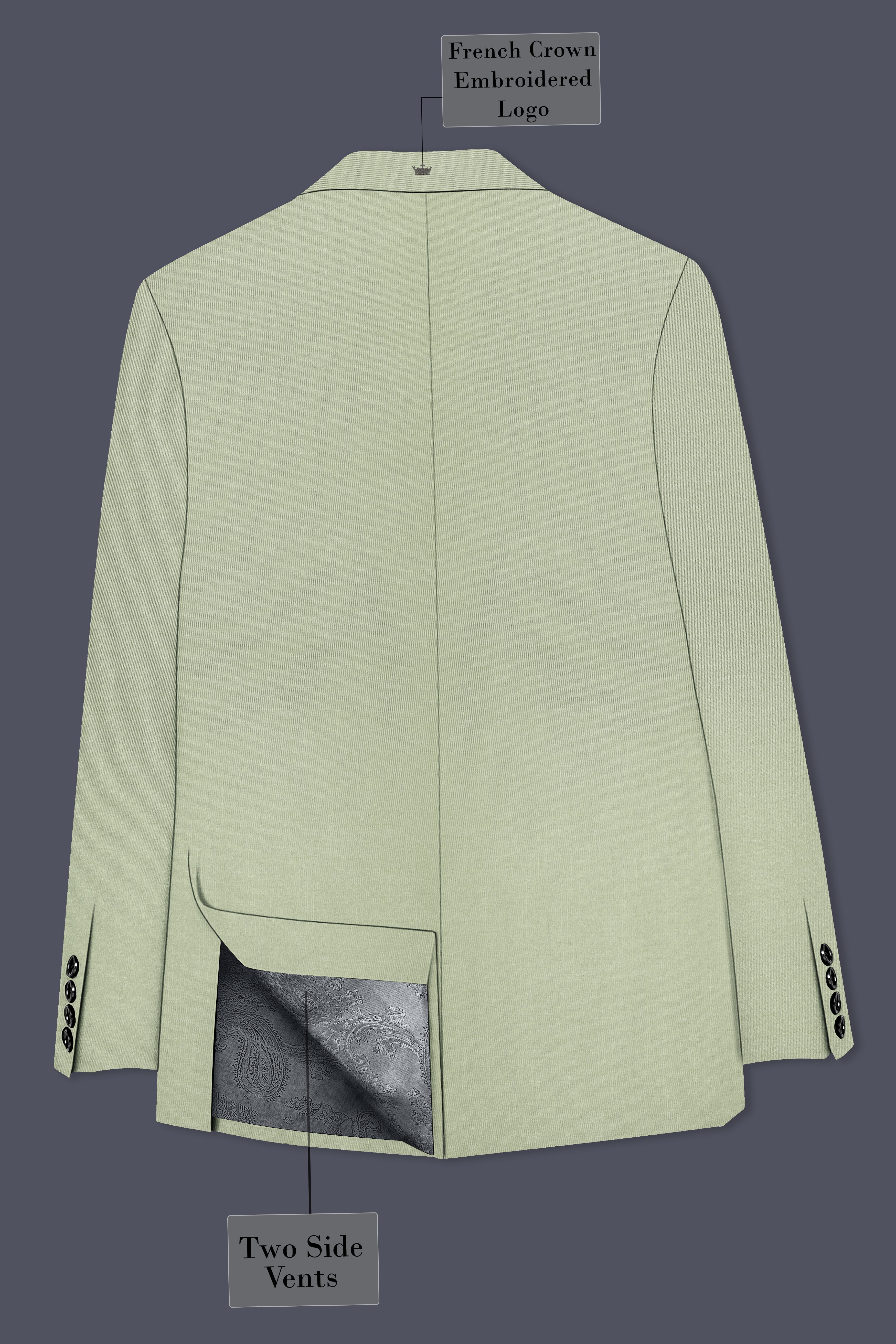 Virenza-Spring Green Wool Rich Single Breasted Slight Stretch Suit