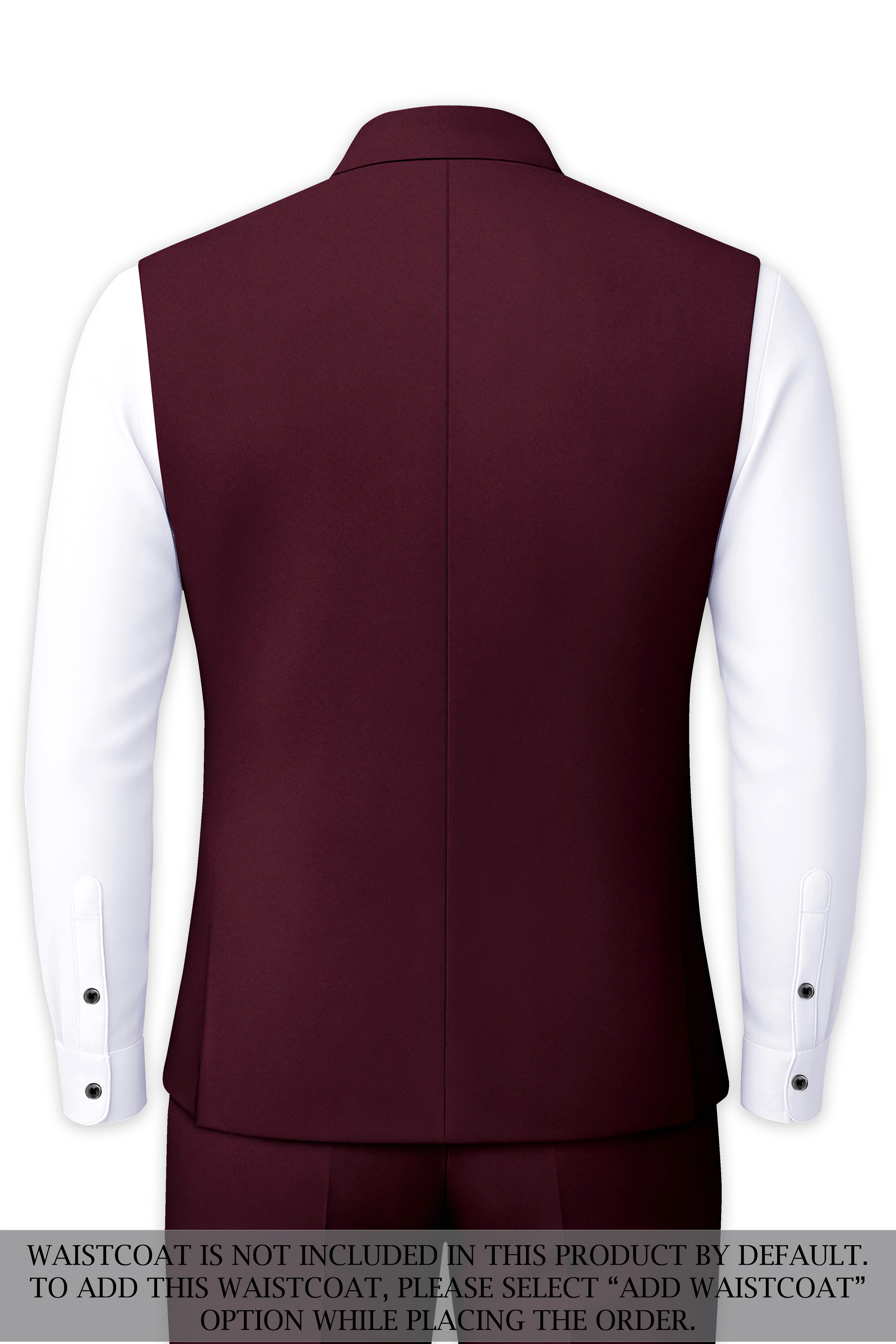 Flexmaro-Korean Crater Maroon 4-Way Stretch Wool Rich Bandhgala Suit