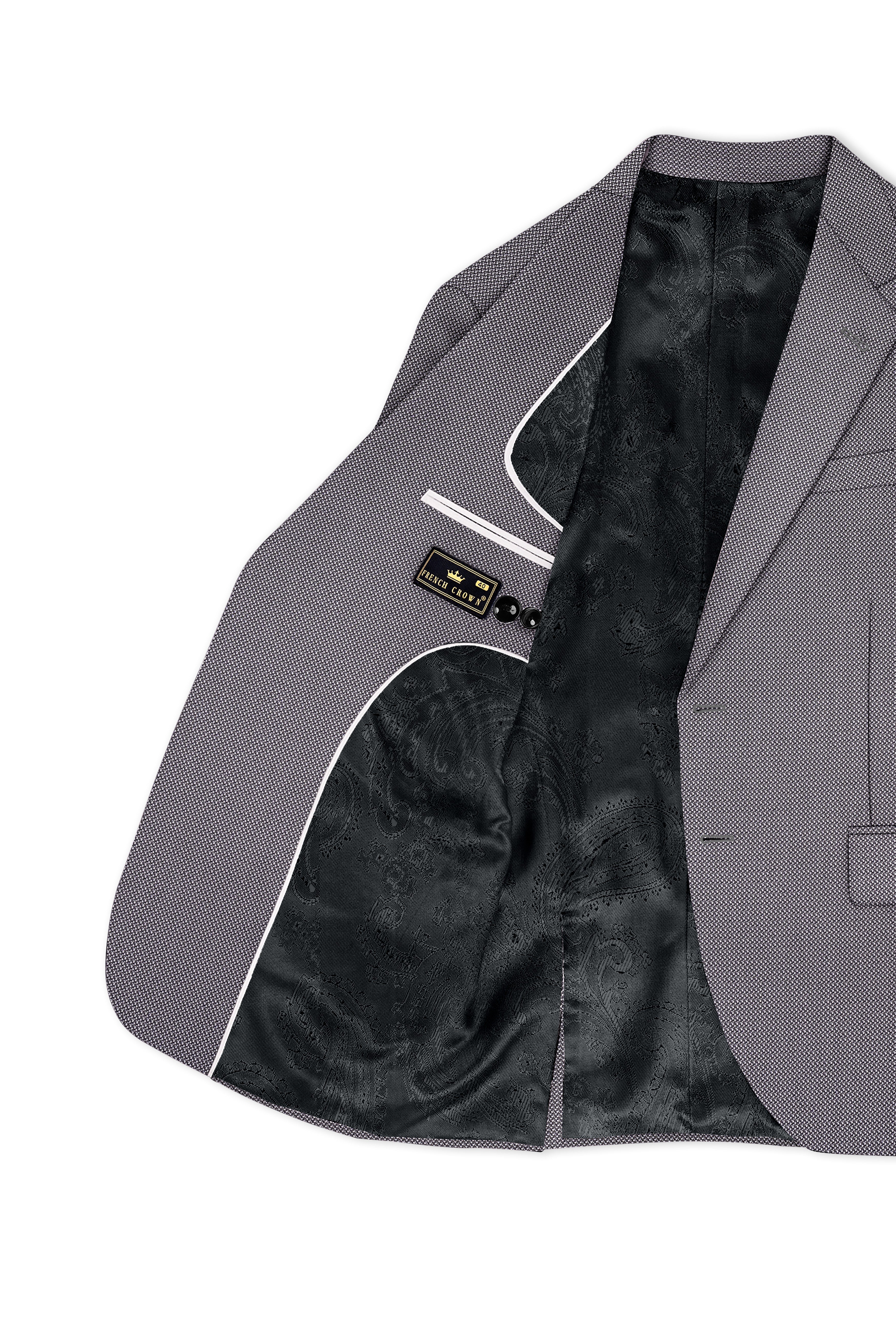 Cinerro-Dova Gray Textured Wool Rich Single Breasted Suit