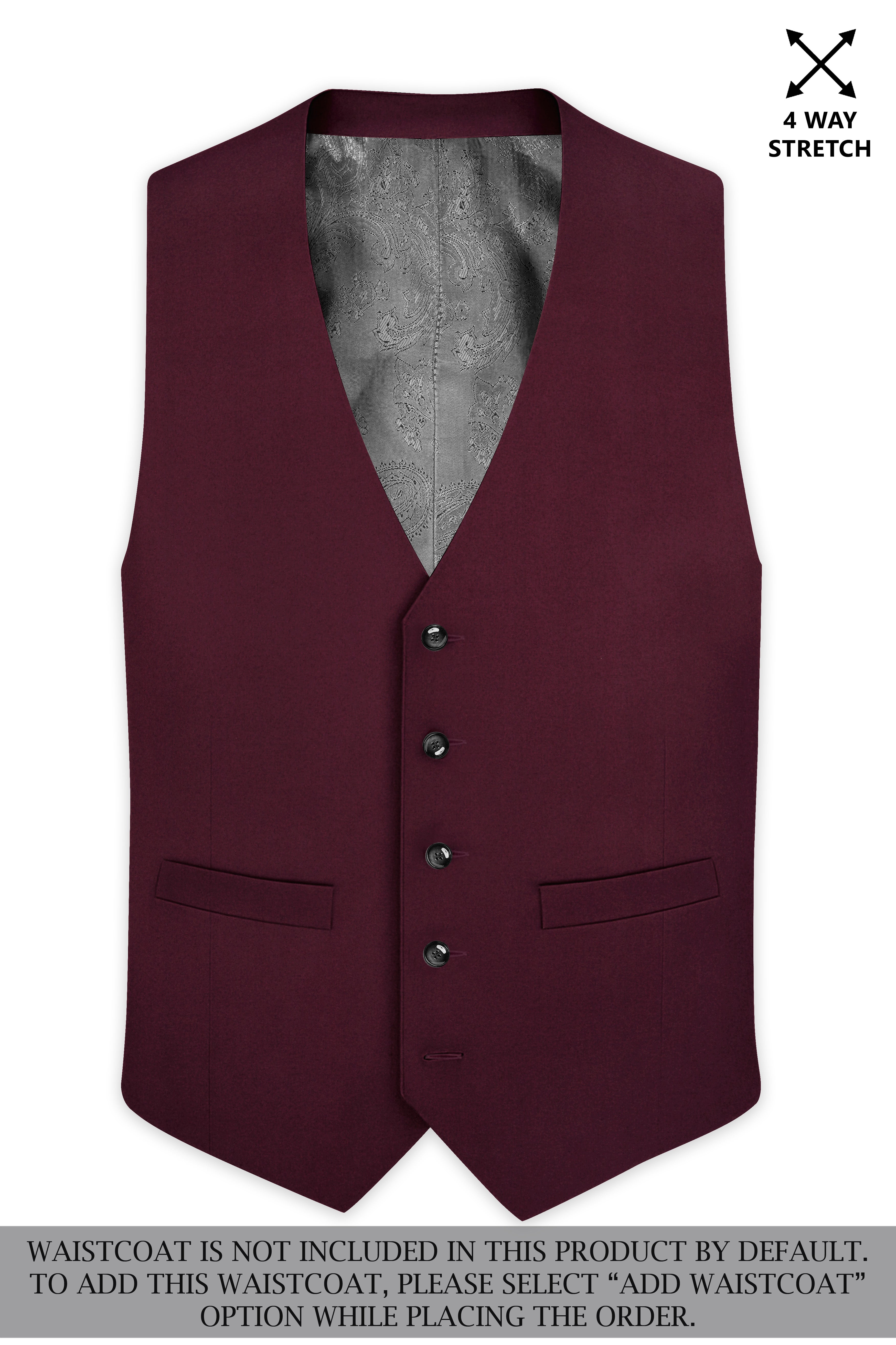 Flexmaro-Korean Crater Maroon 4-Way Stretch Wool Rich Tuxedo Suit