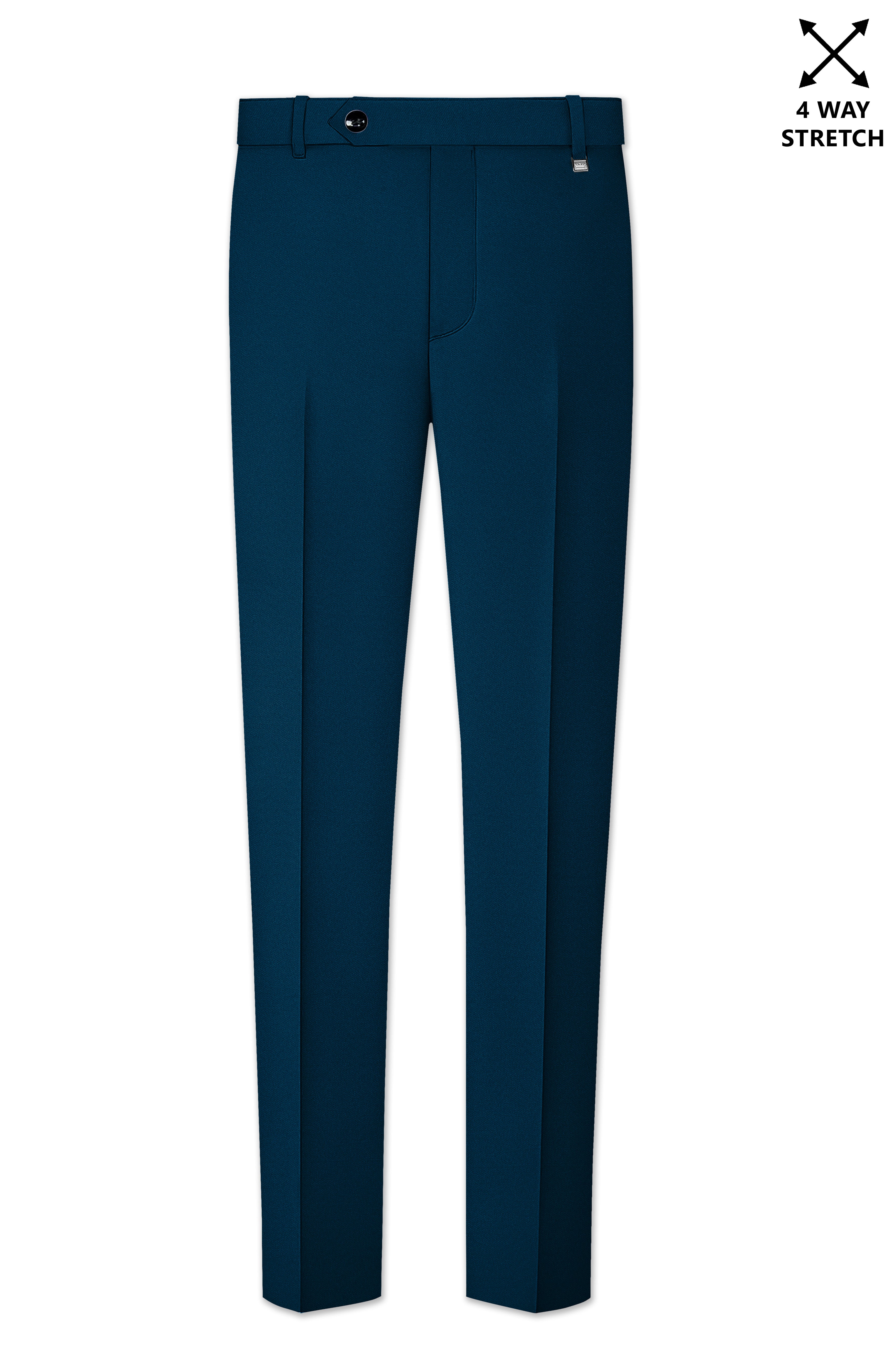 Aureblu-Korean Prussian Blue 4-Way Stretch Wrinkle-Free Fluid Drape Fabric Tuxedo Suit
