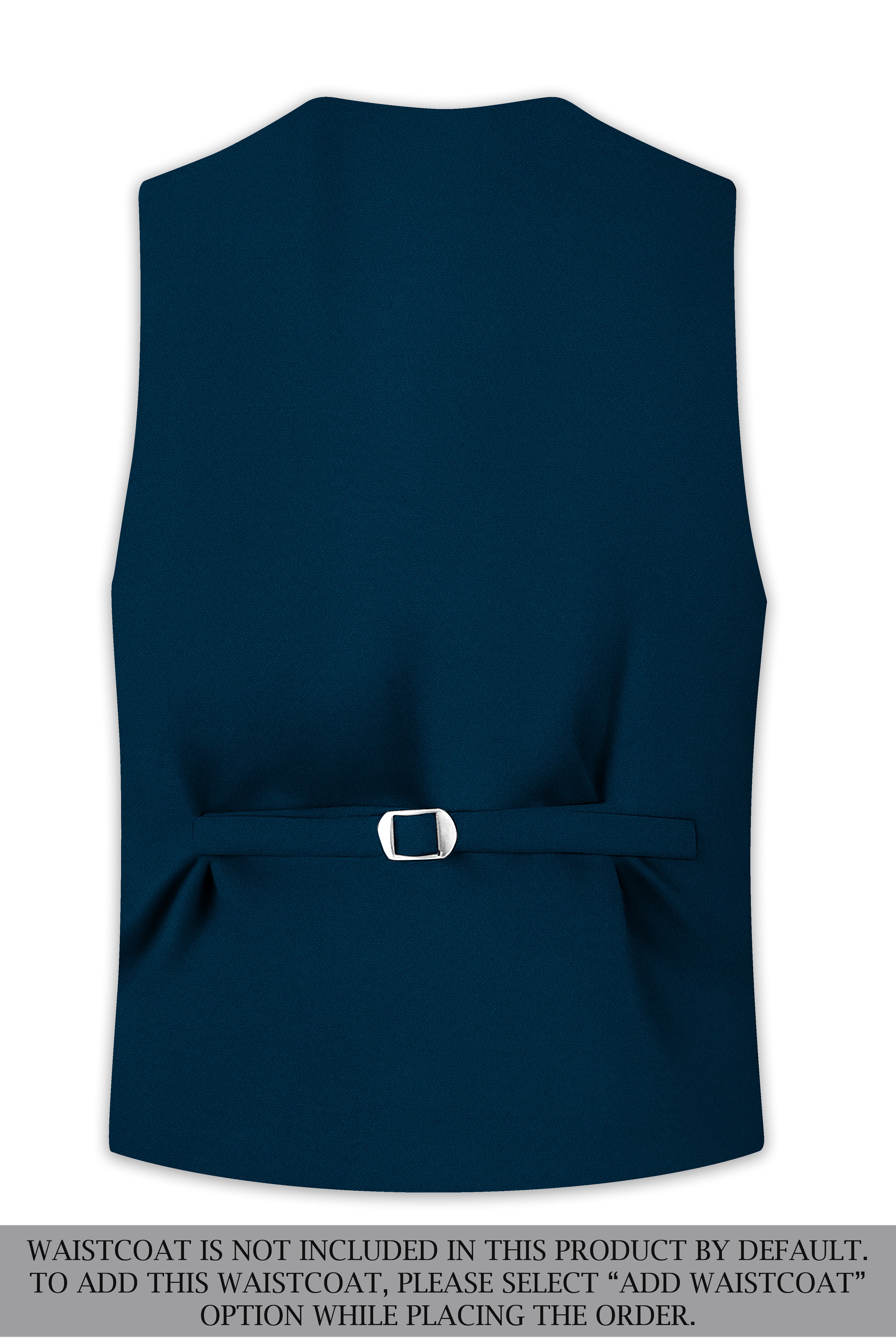 Aureblu-Korean Prussian Blue 4-Way Stretch Wrinkle-Free Fluid Drape Fabric Tuxedo Suit
