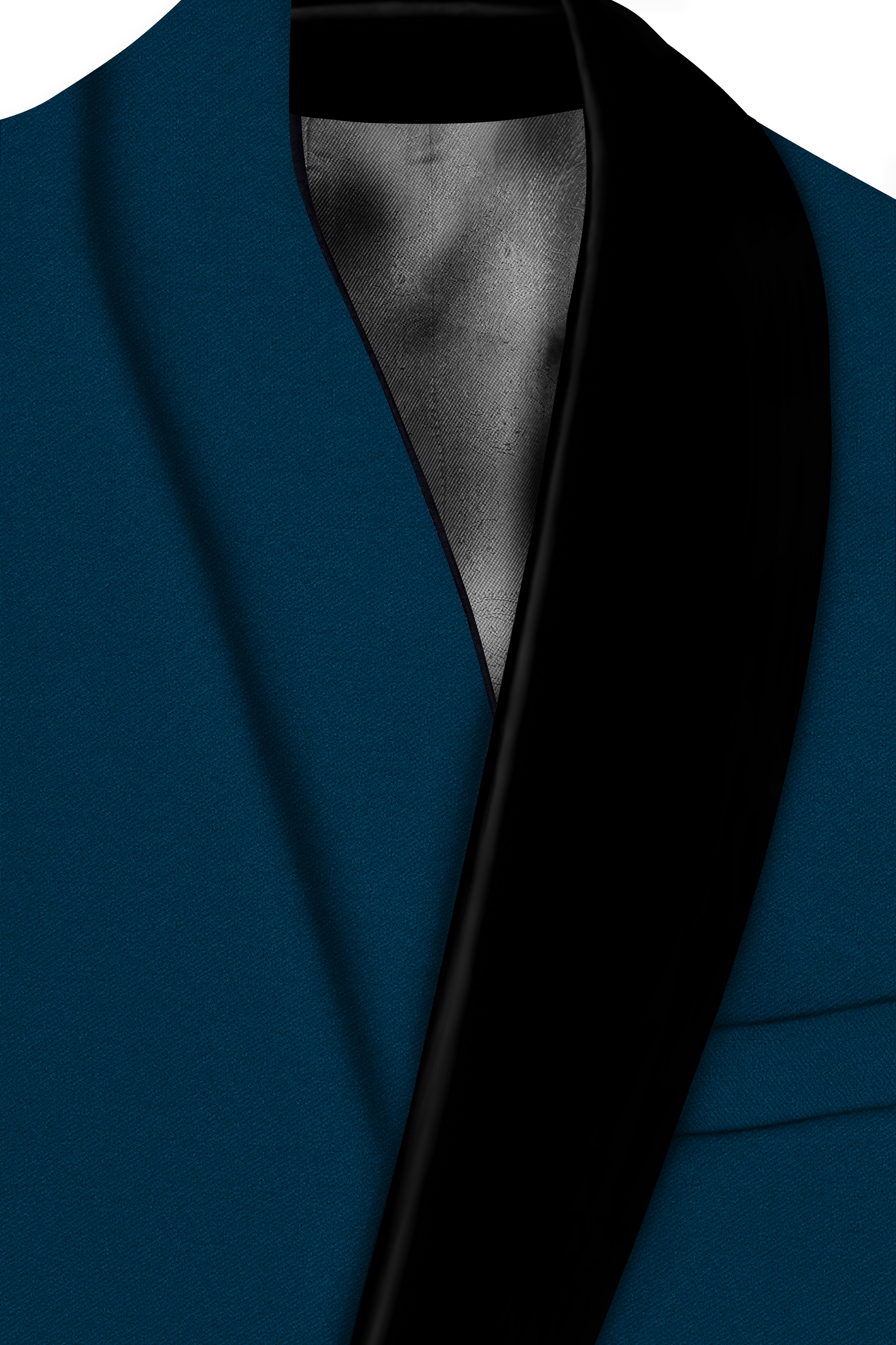 Aureblu-Korean Prussian Blue 4-Way Stretch Wrinkle-Free Fluid Drape Fabric Tuxedo Suit