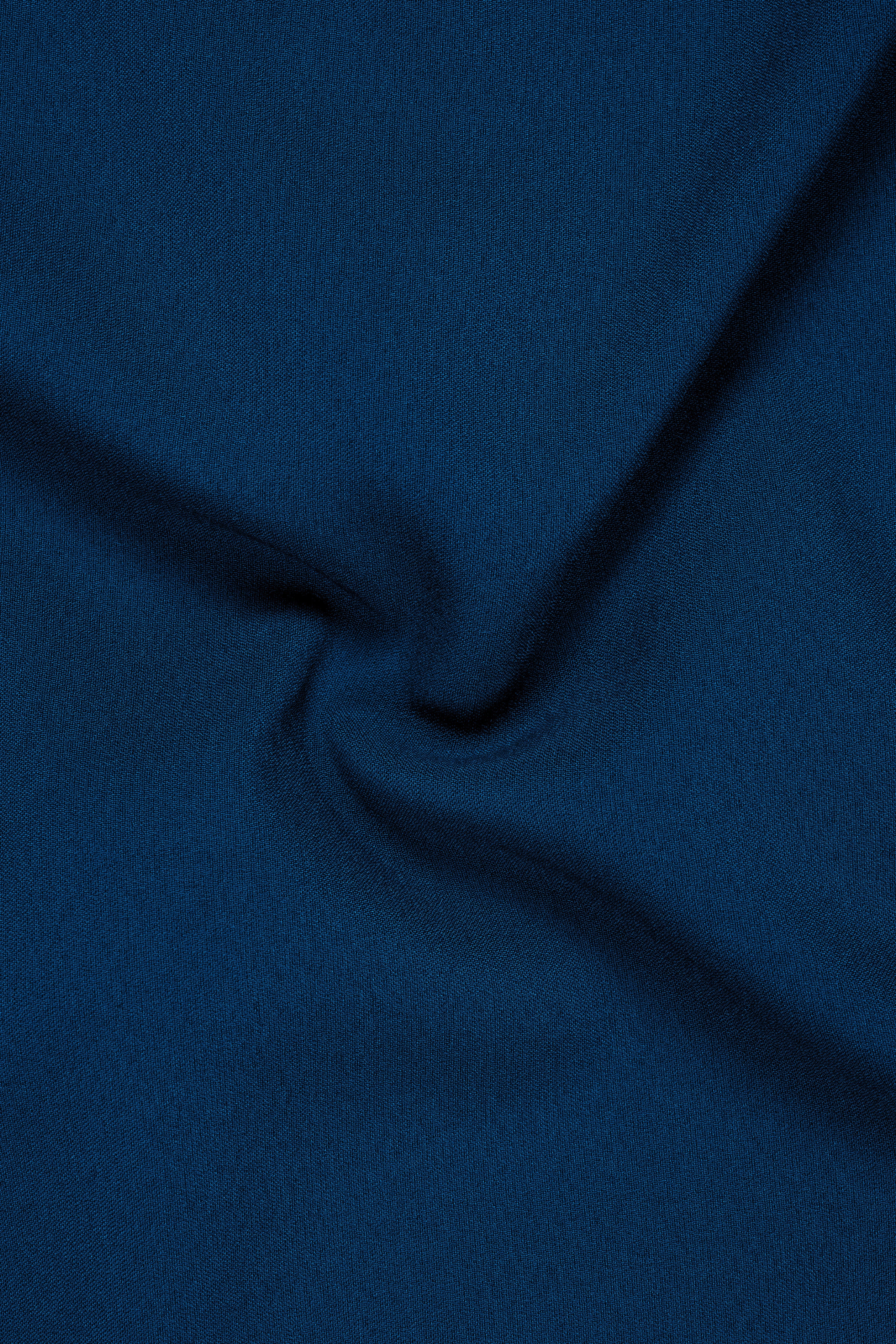 Aureblu-Korean Prussian Blue 4-Way Stretch Wrinkle-Free Wool Rich Tuxedo Suit