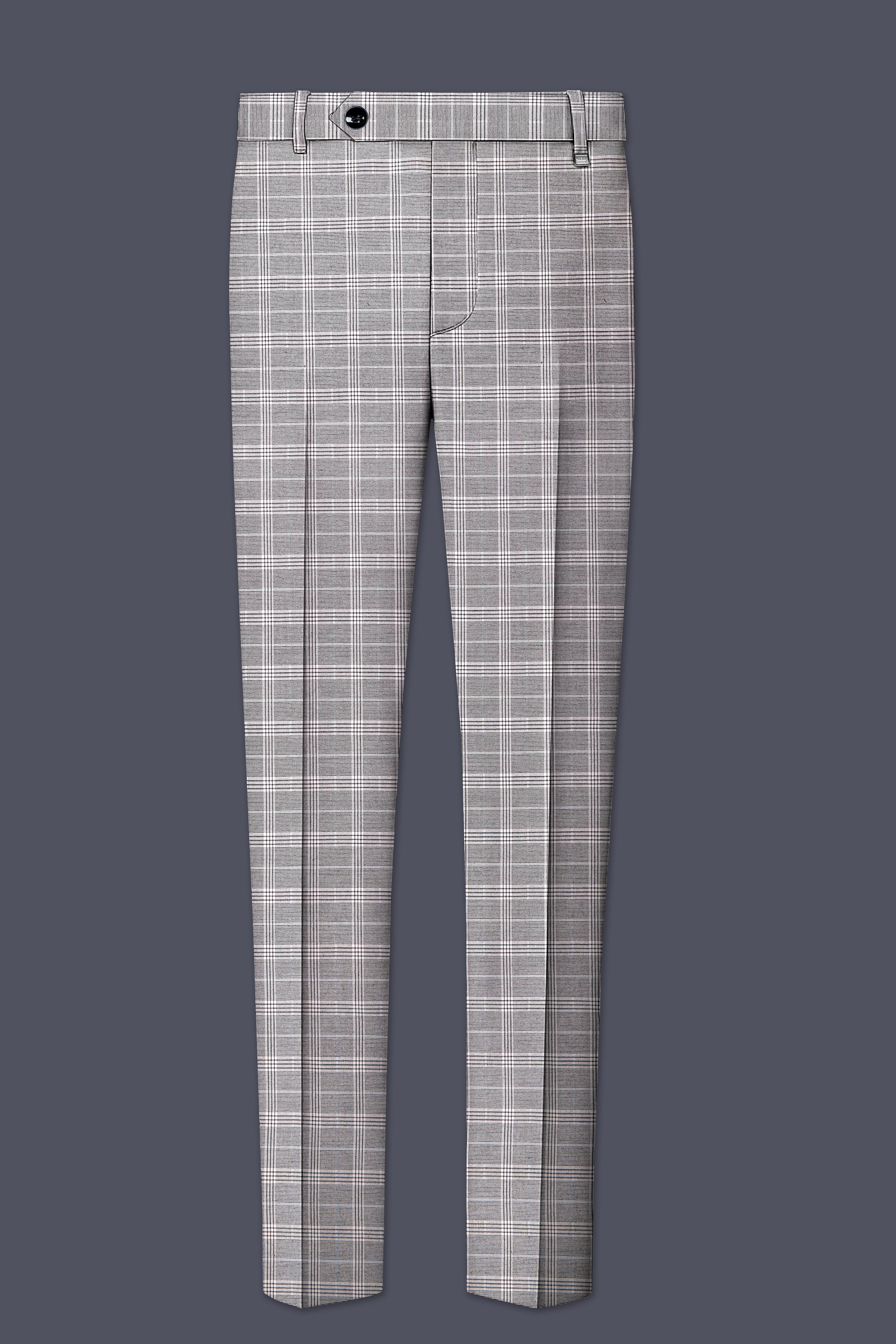 Noblero-Nobel Gray Plaid Wool Rich Single Breasted Suit