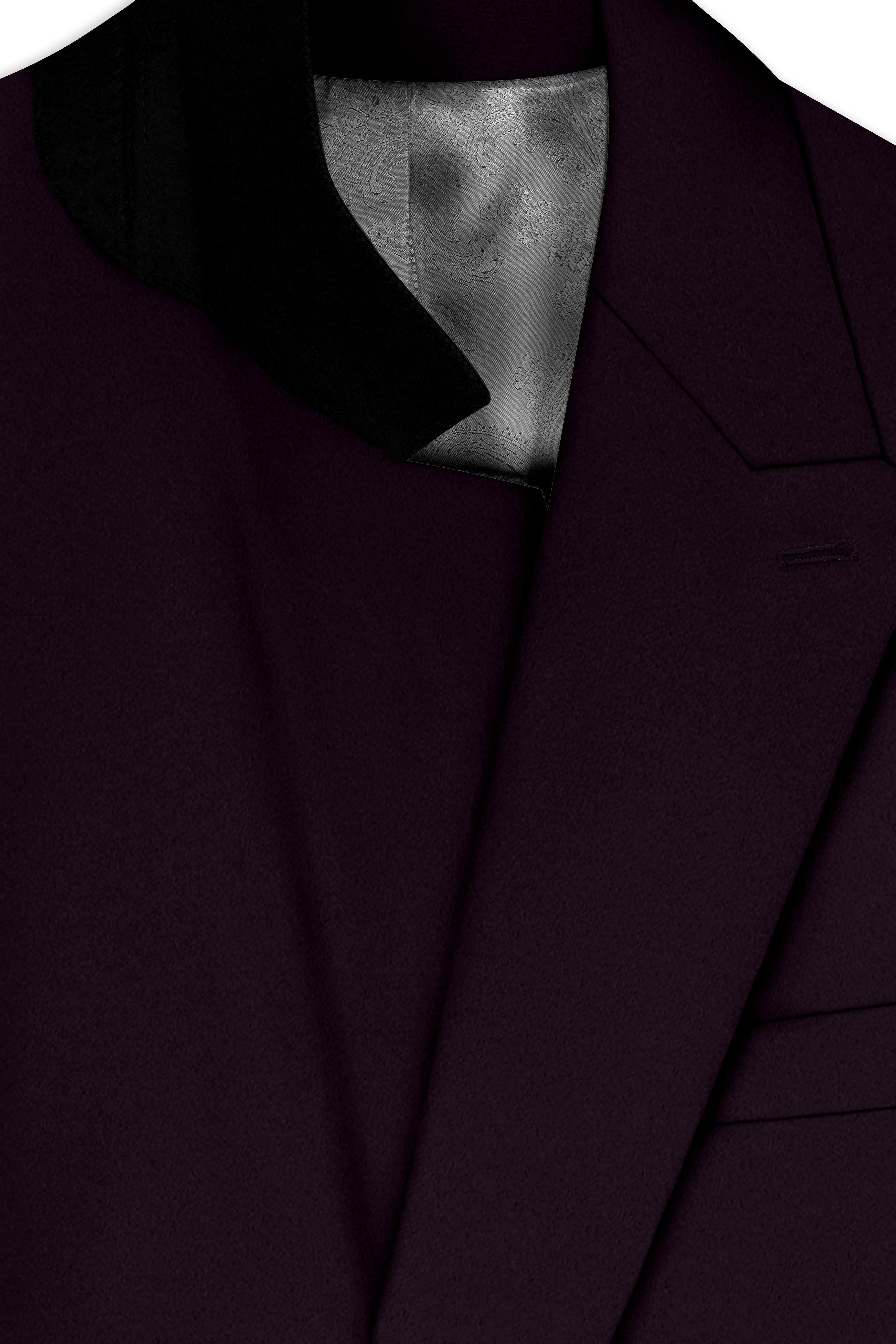 Marenzo-Korean Seal Maroon 4-Way Stretch Wrinkle-Free Wool Rich Double Breasted Suit