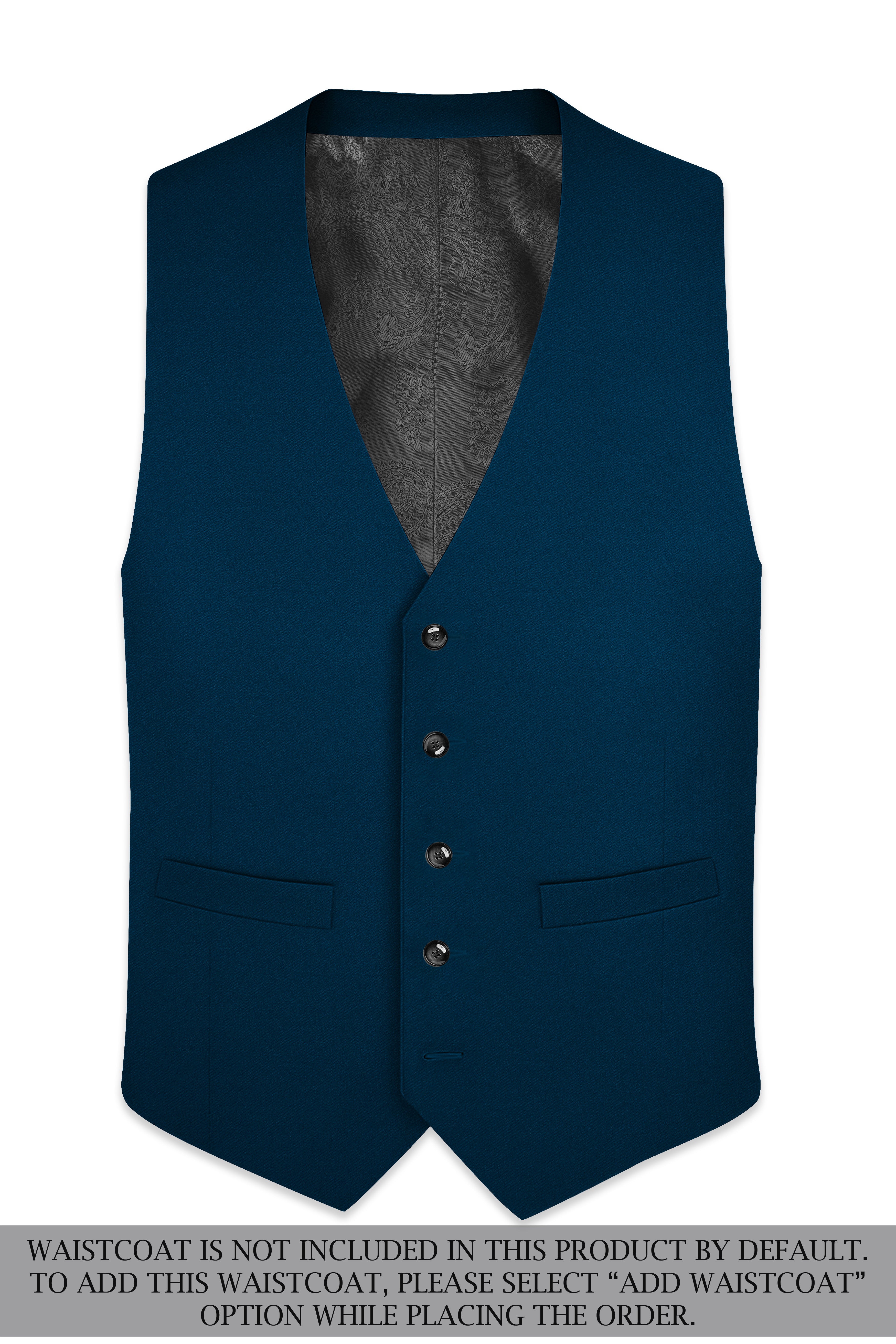 Aureblu-Korean Prussian Blue 4-Way Stretch Wool Rich Single Breasted Suit