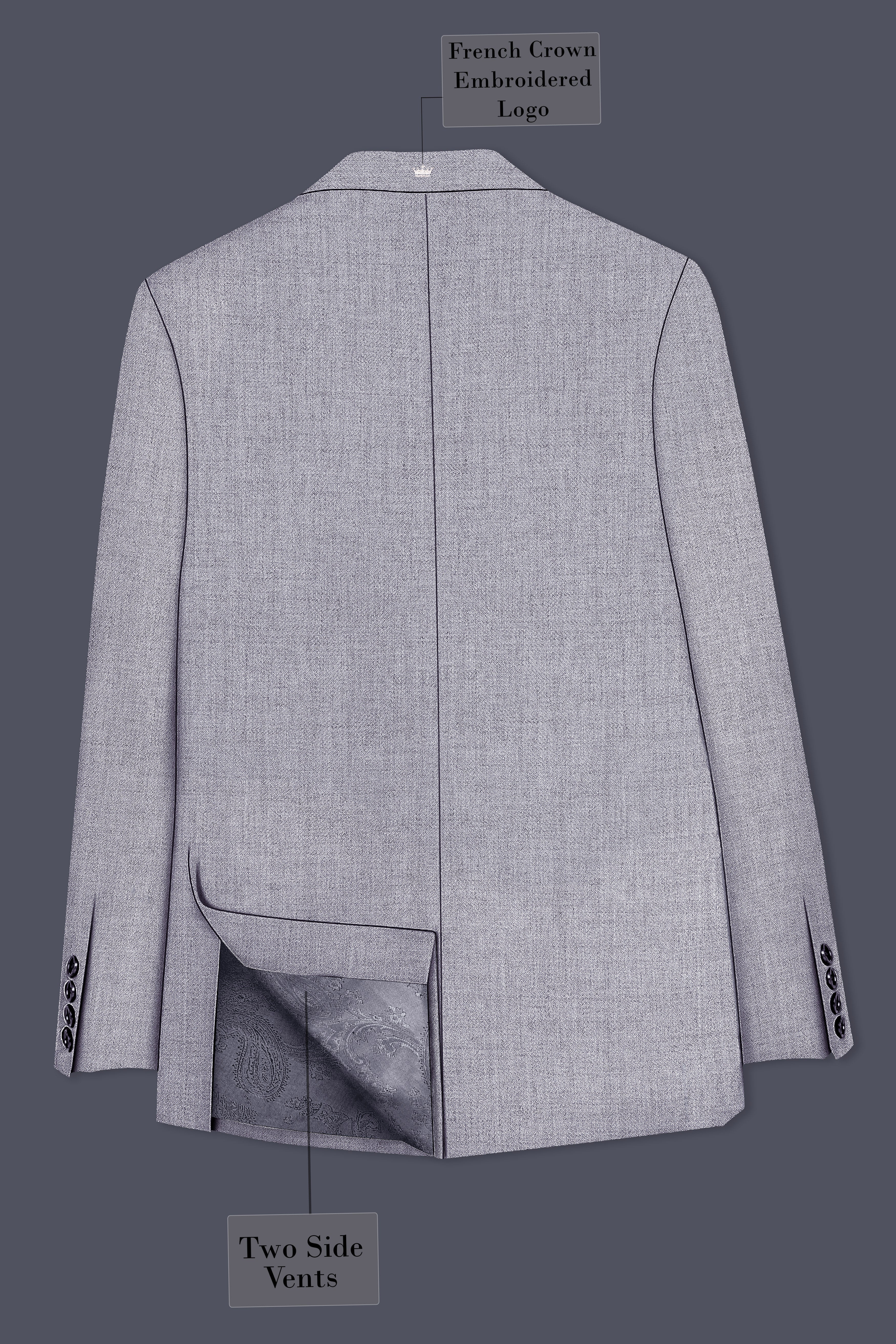 Alpine-Mountain Mist Gray Textured Tweed Single Breasted Sports Suit