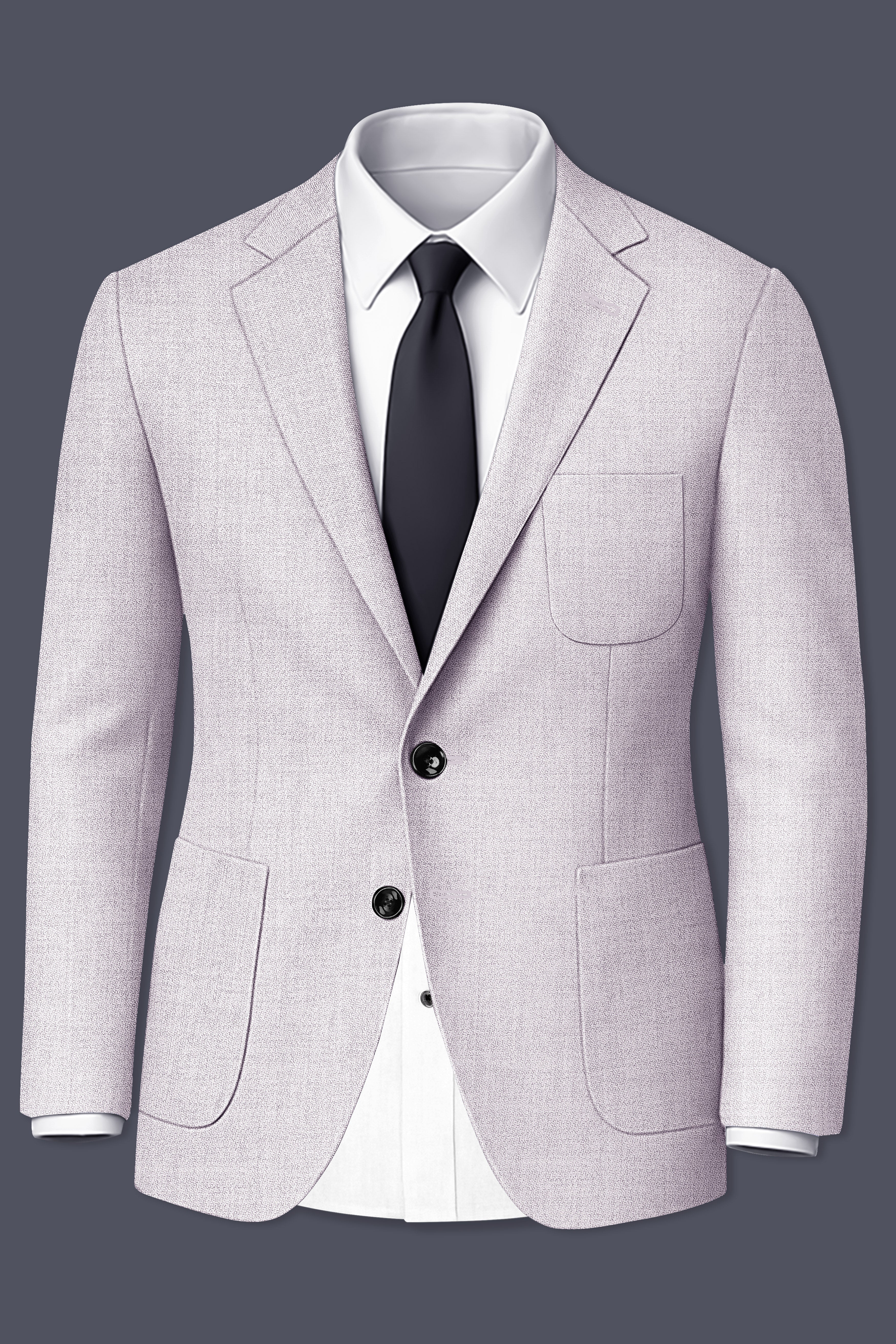 Glacier-Lilac Gray Textured Tweed Single Breasted Sports Suit
