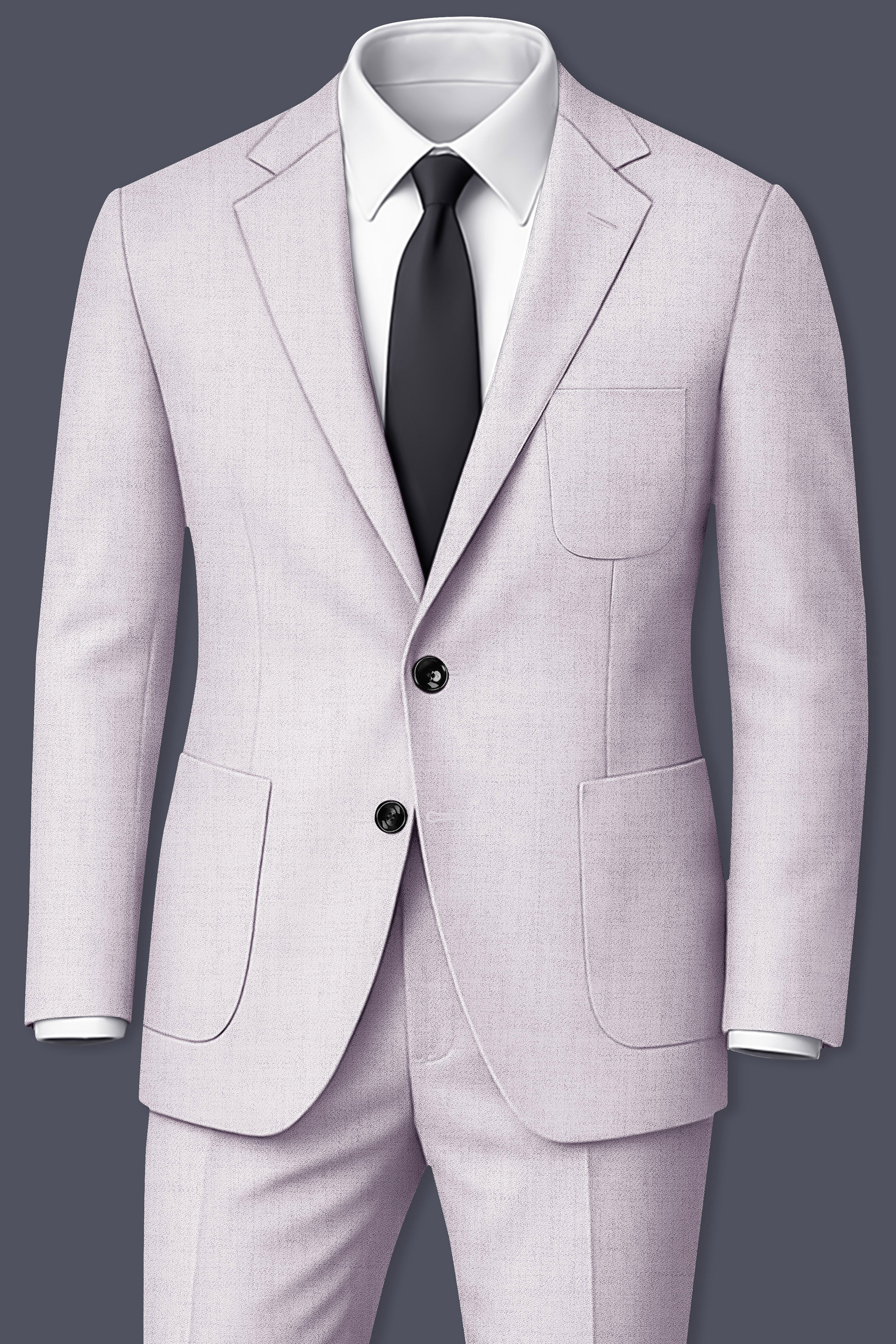 Glacier-Lilac Gray Textured Tweed Single Breasted Sports Suit