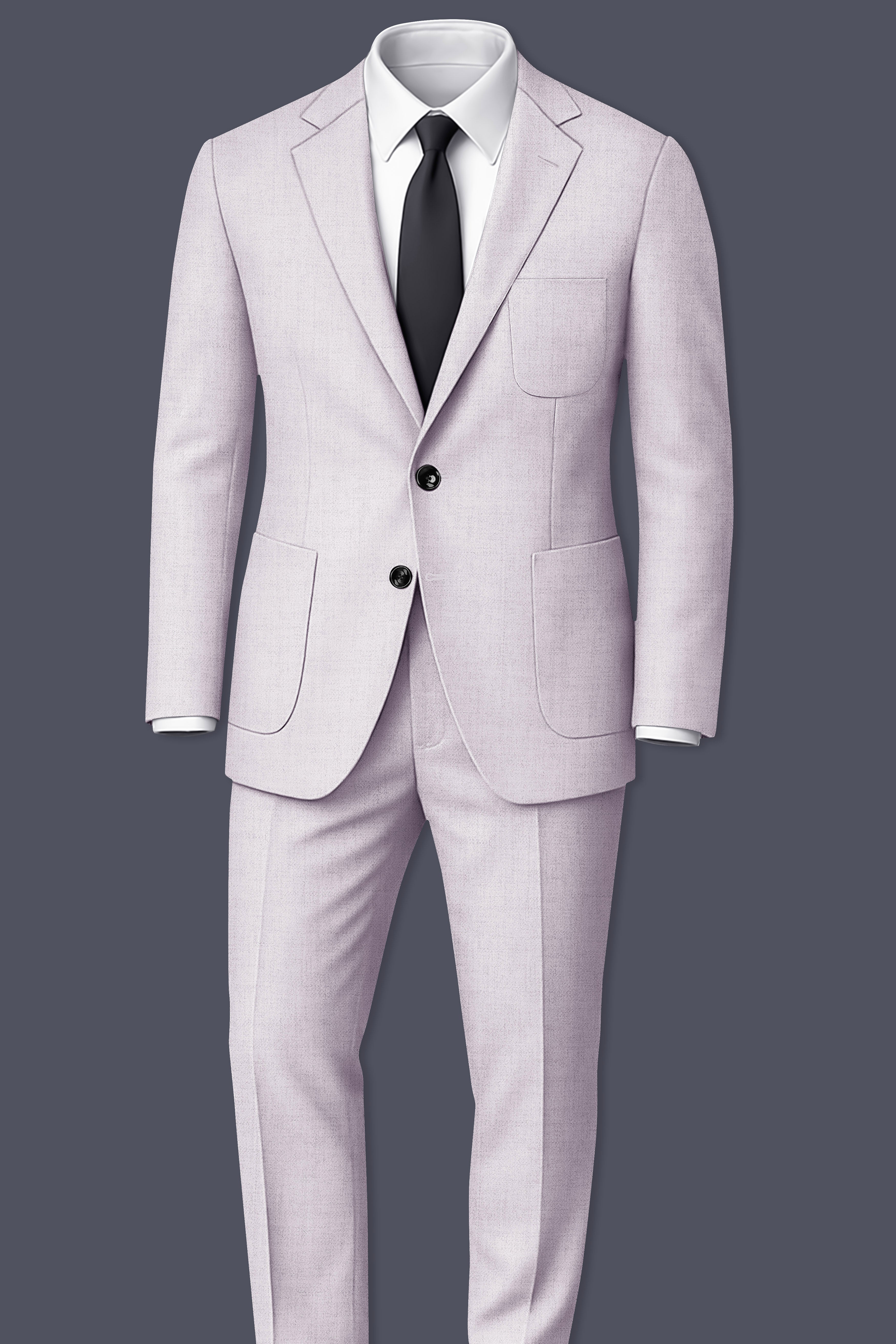 Glacier-Lilac Gray Textured Tweed Single Breasted Sports Suit