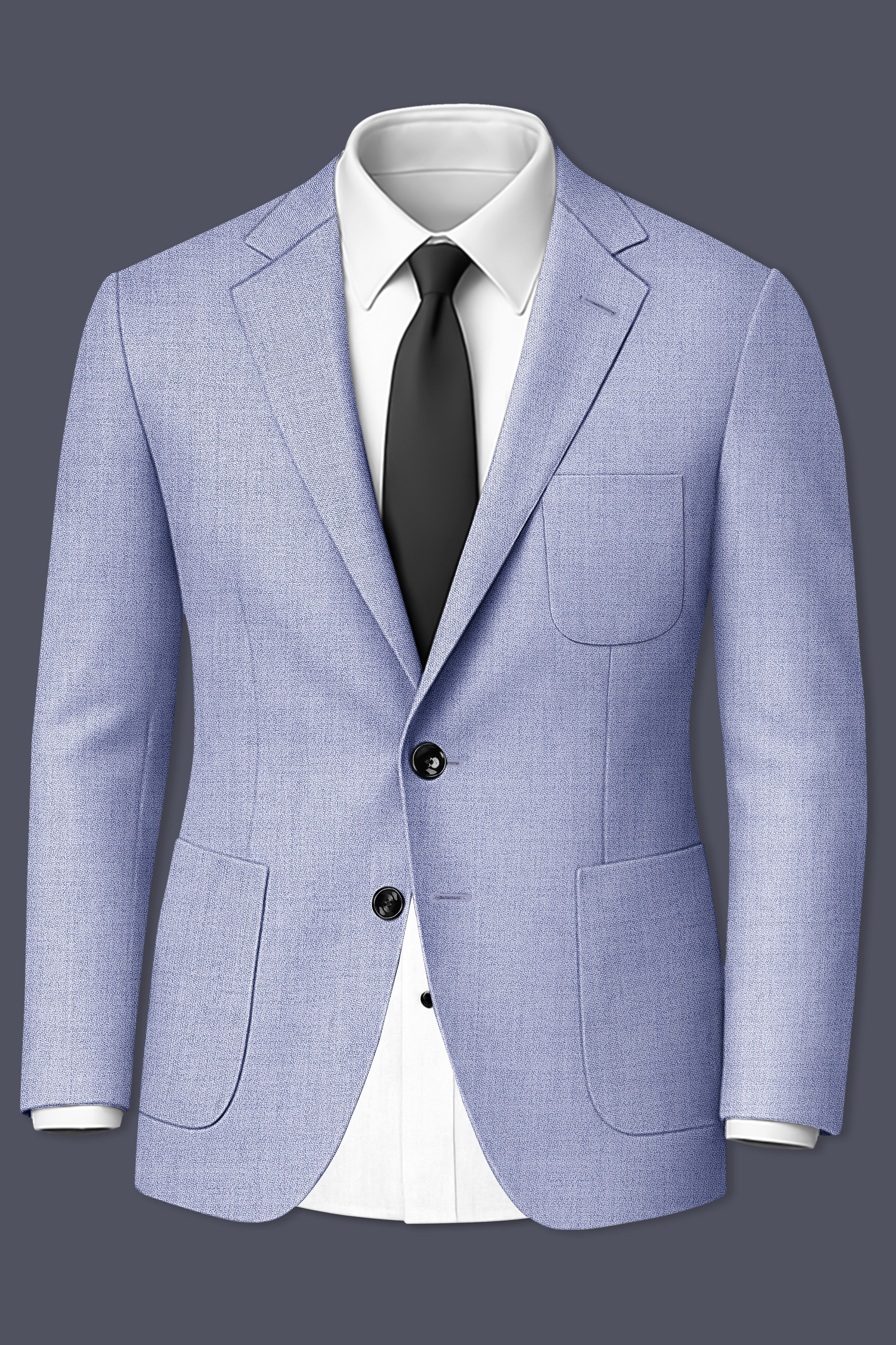 Nordic-Logan Blue Textured Tweed Single Breasted Sports Suit