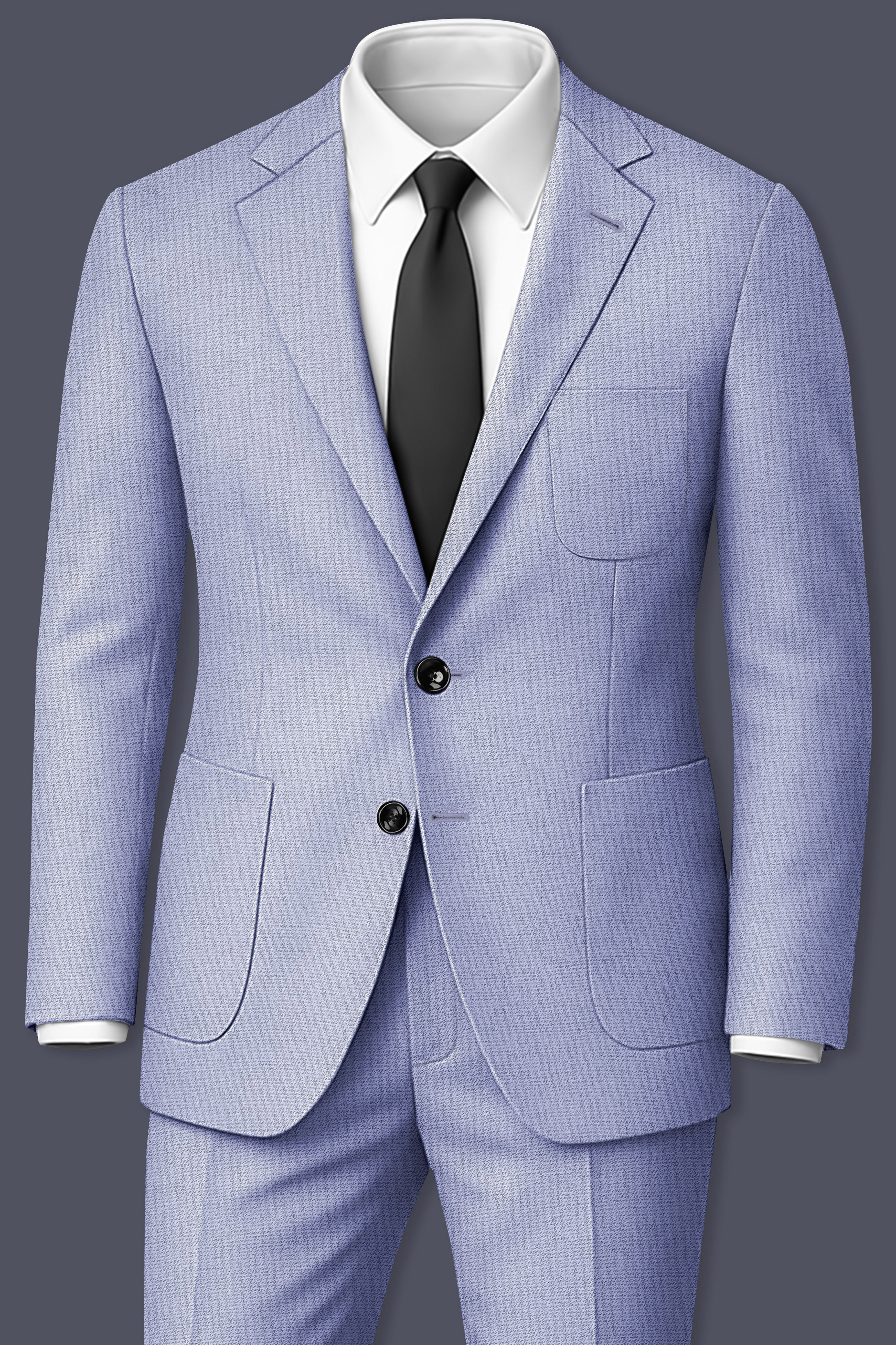 Nordic-Logan Blue Textured Tweed Single Breasted Sports Suit
