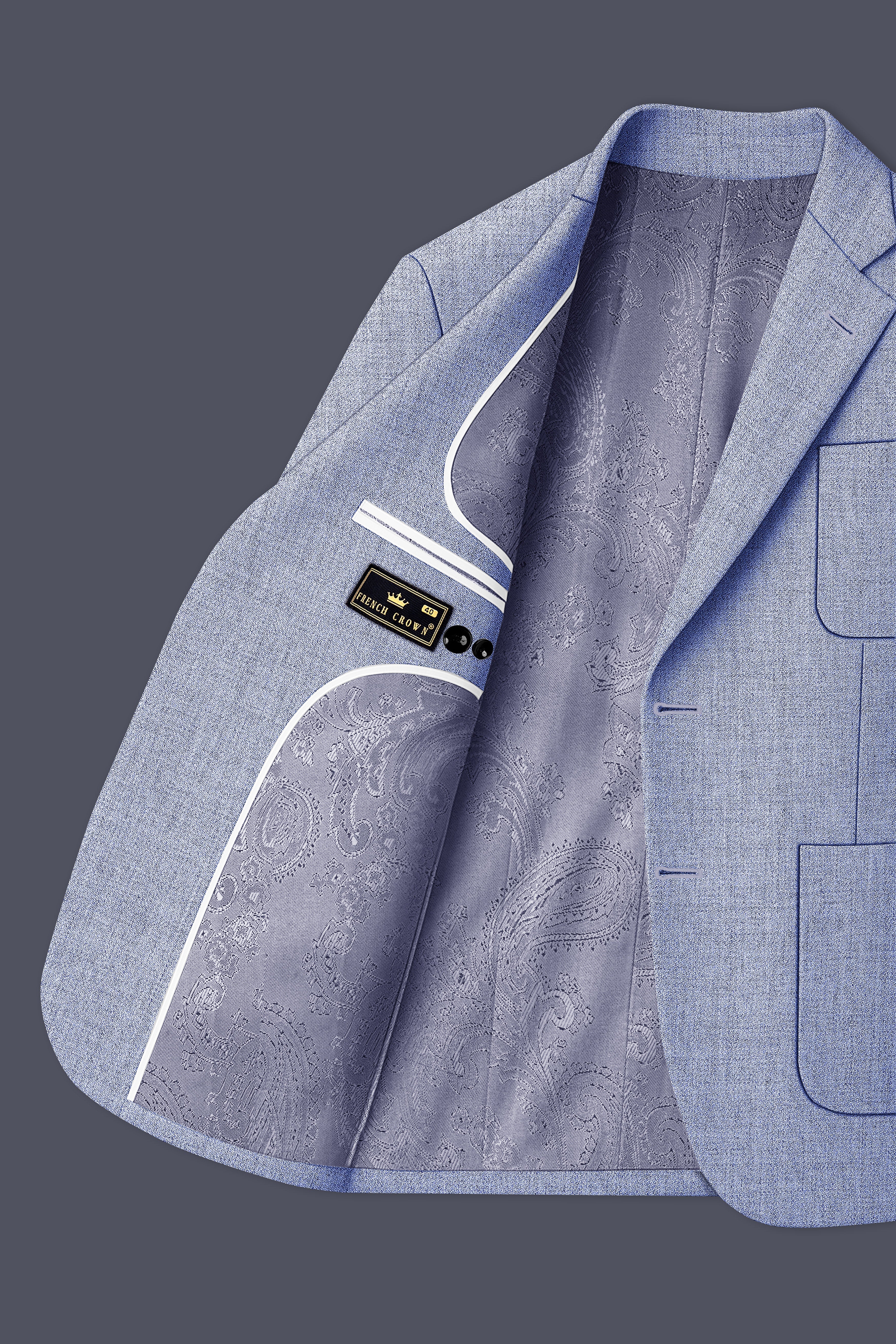 Nordic-Logan Blue Textured Tweed Single Breasted Sports Suit