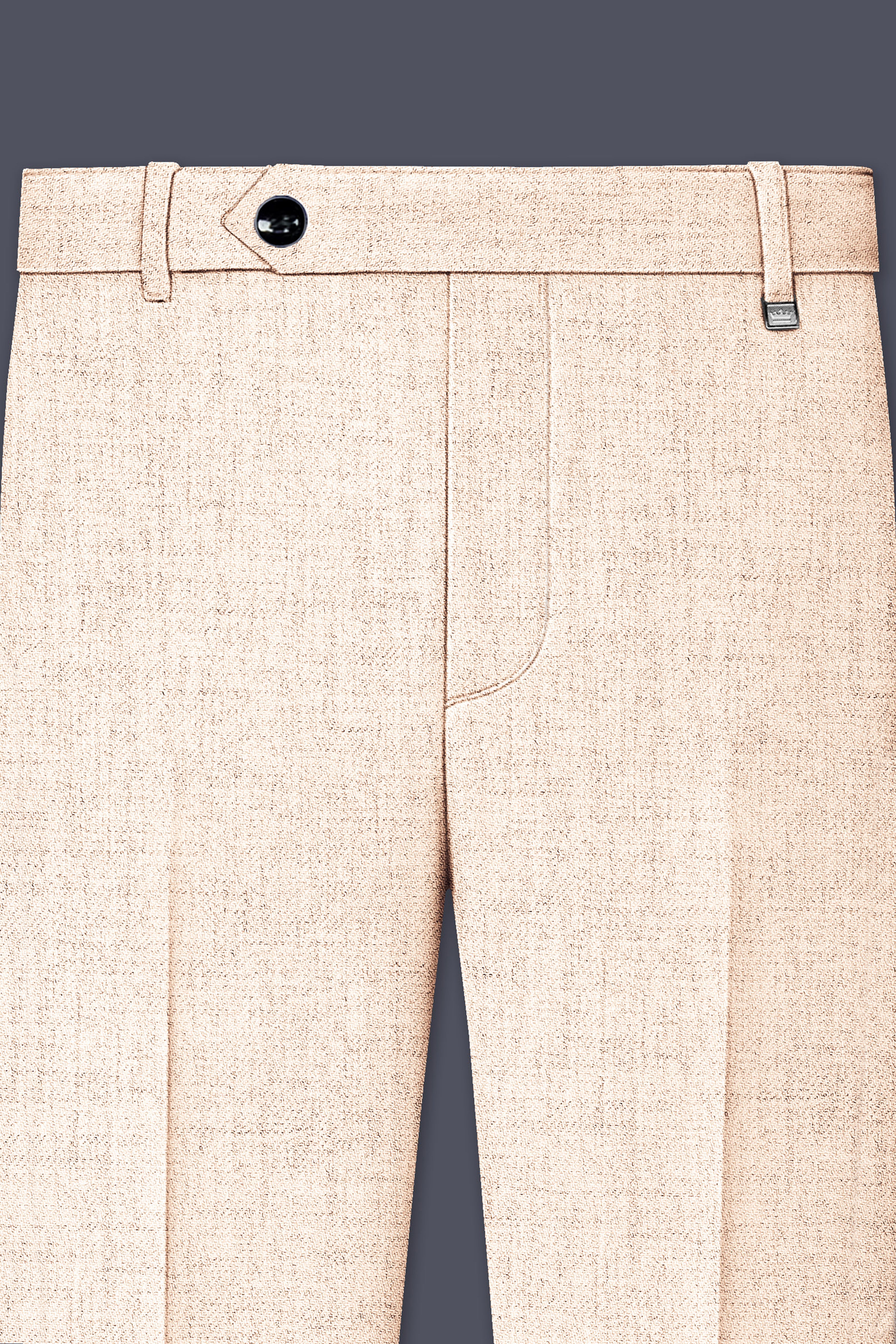 Velour-Derby Cream Textured Tweed Single Breasted Sports Suit