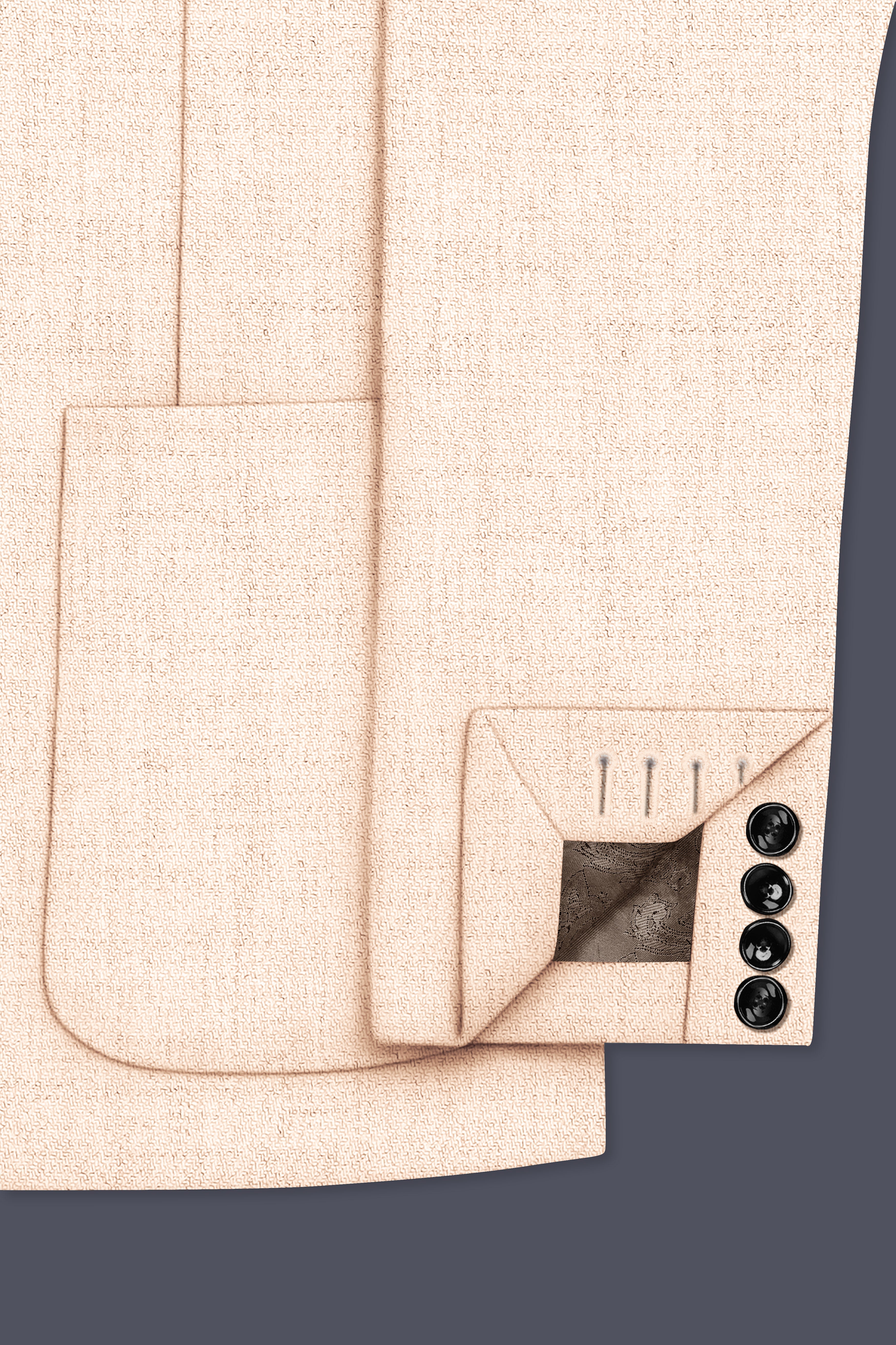 Velour-Derby Cream Textured Tweed Single Breasted Sports Suit