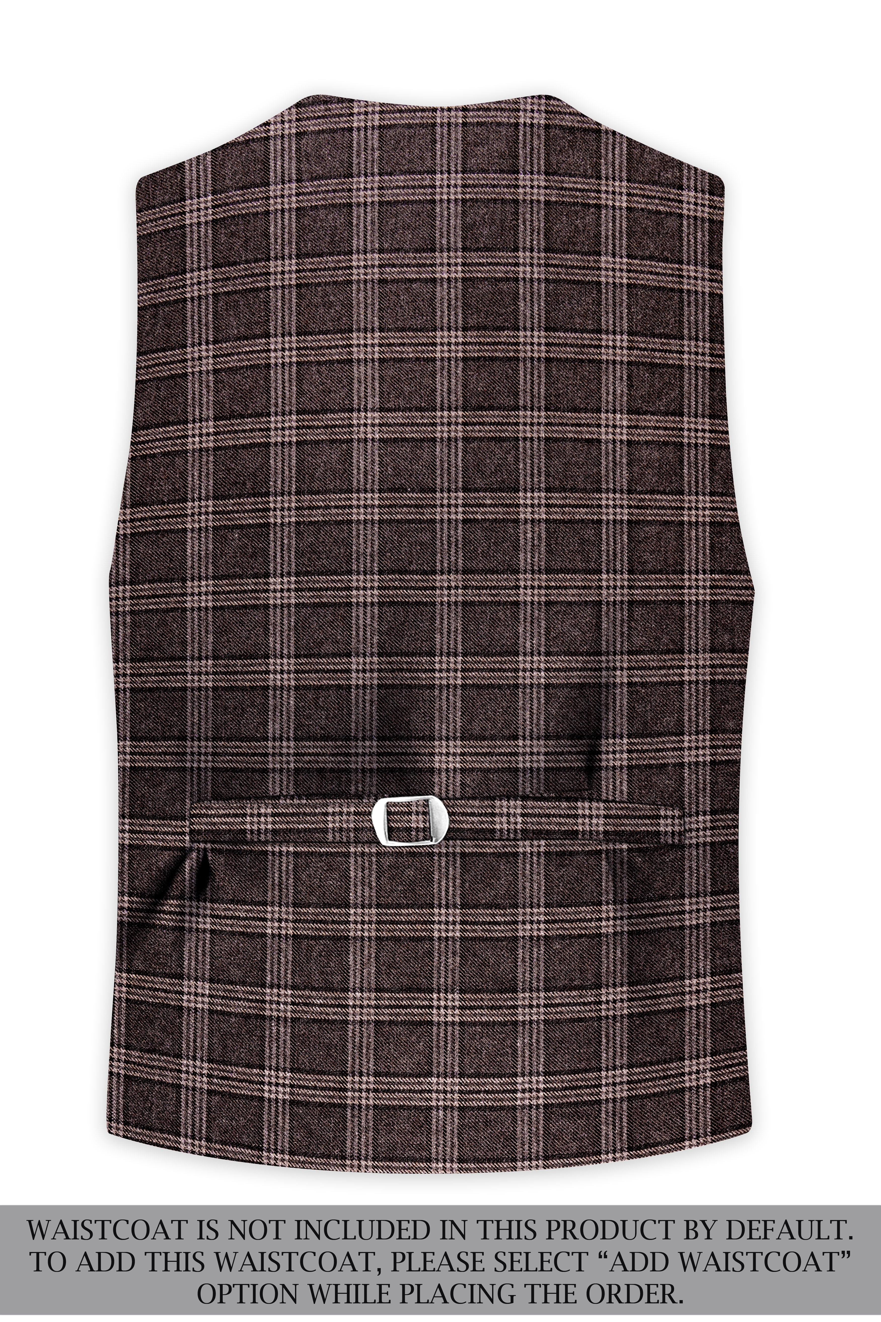 Eclenzo-Eclipse Brown Plaid Tweed Single Breasted Sports Suit