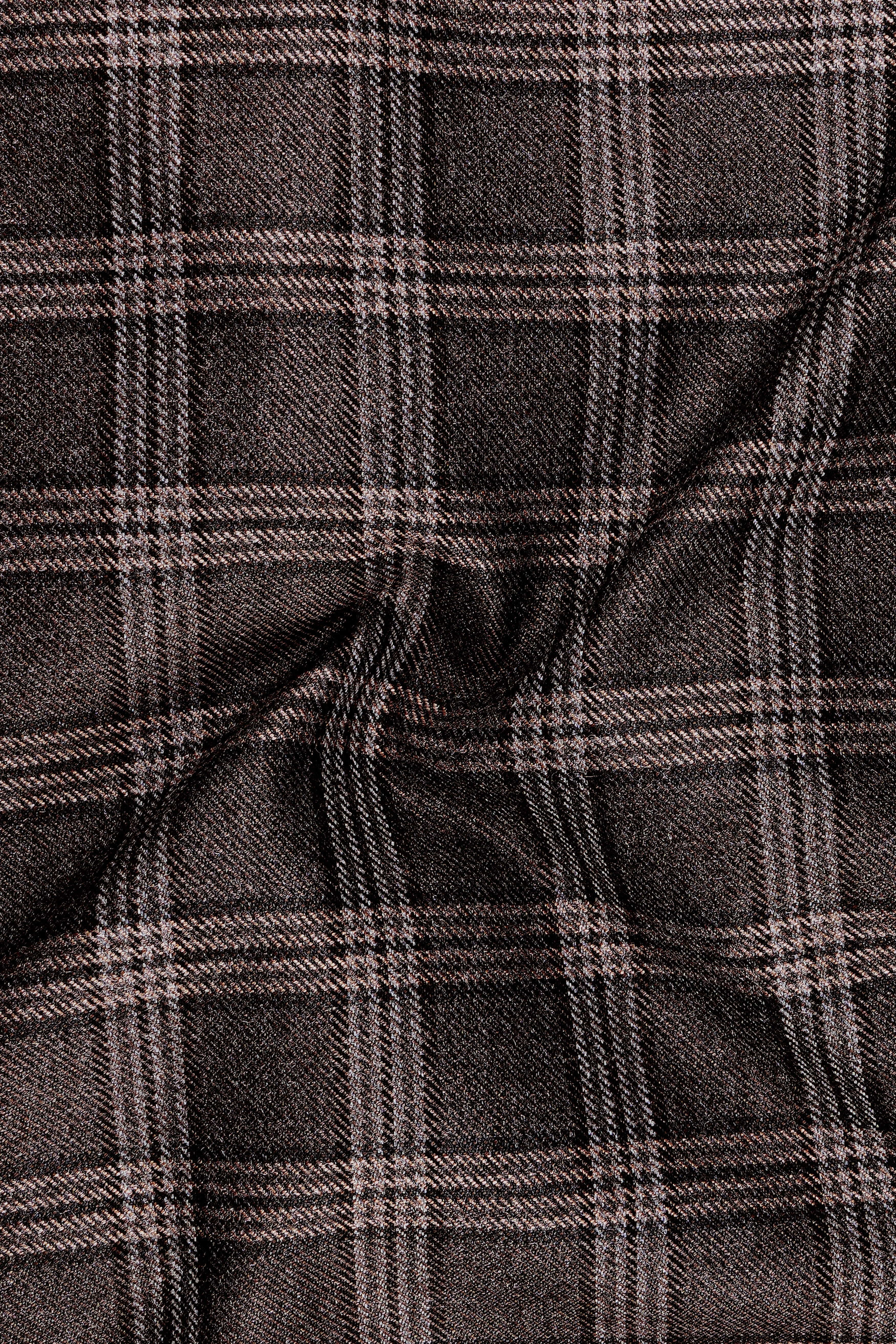 Eclenzo-Eclipse Brown Plaid Tweed Single Breasted Sports Suit