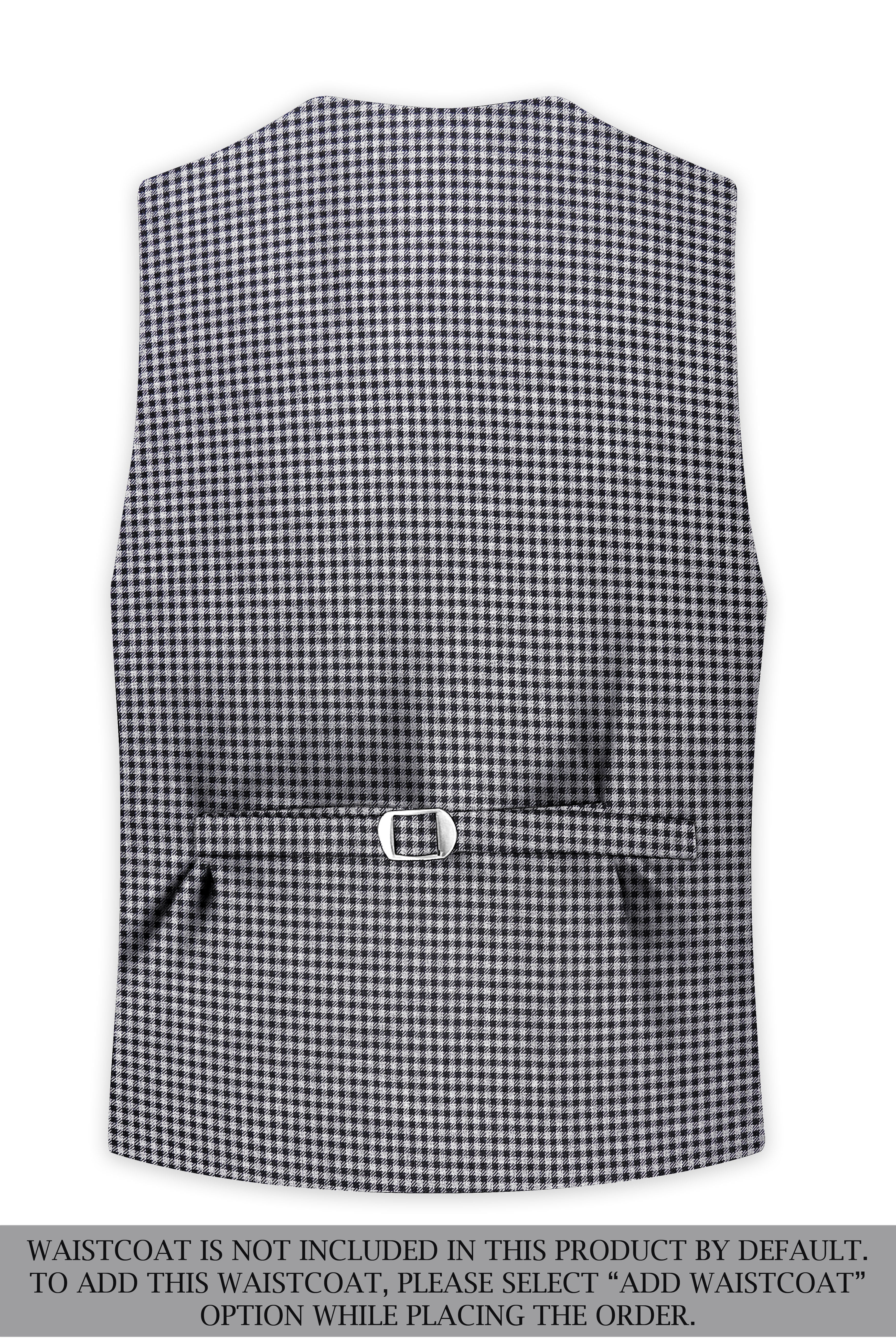 Graphite-Metallic Gray And Tuatara Gingham Plaid Tweed Single Breasted Sports Suit