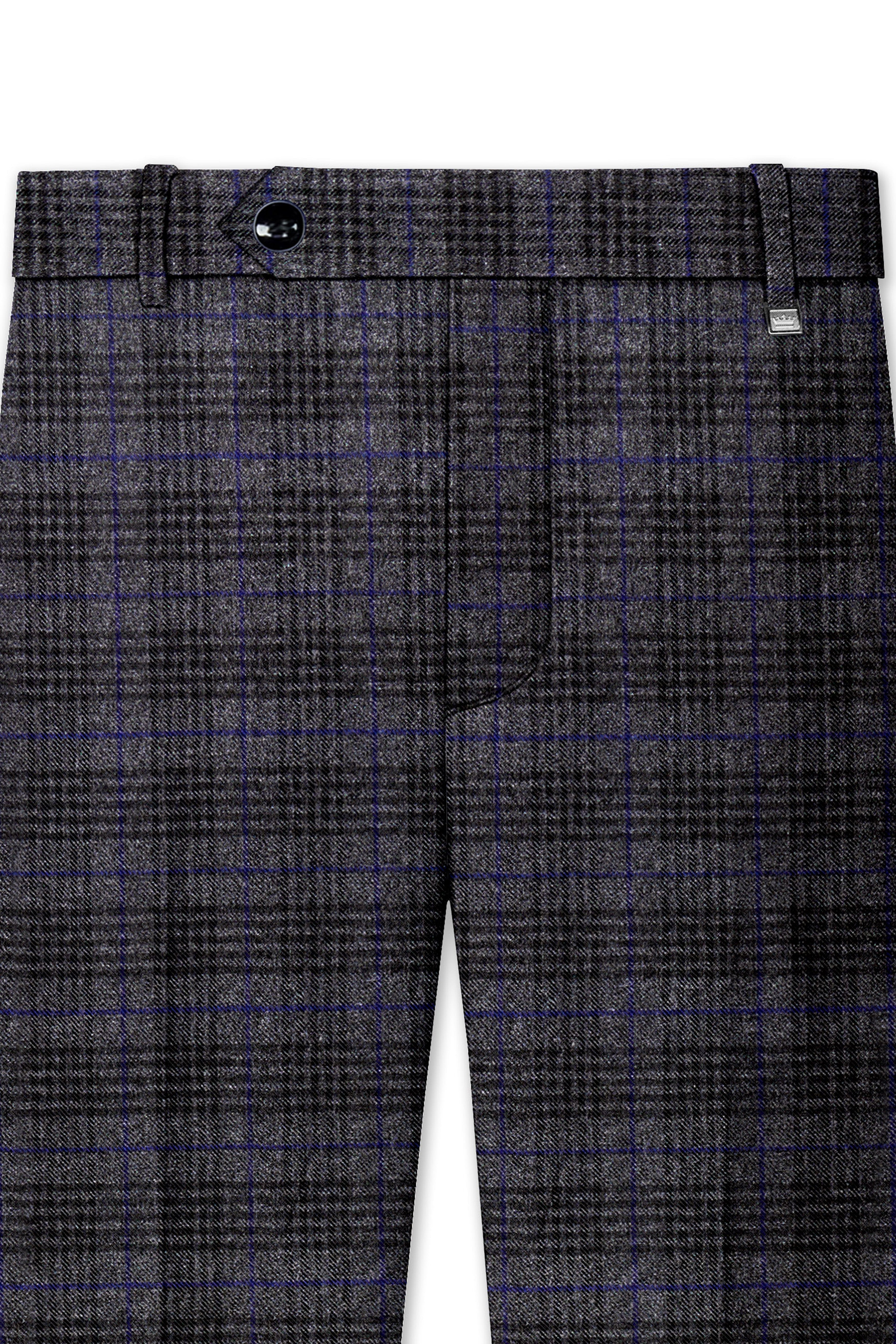 Cinerro-Shark Gray Plaid Tweed Double Breasted Suit