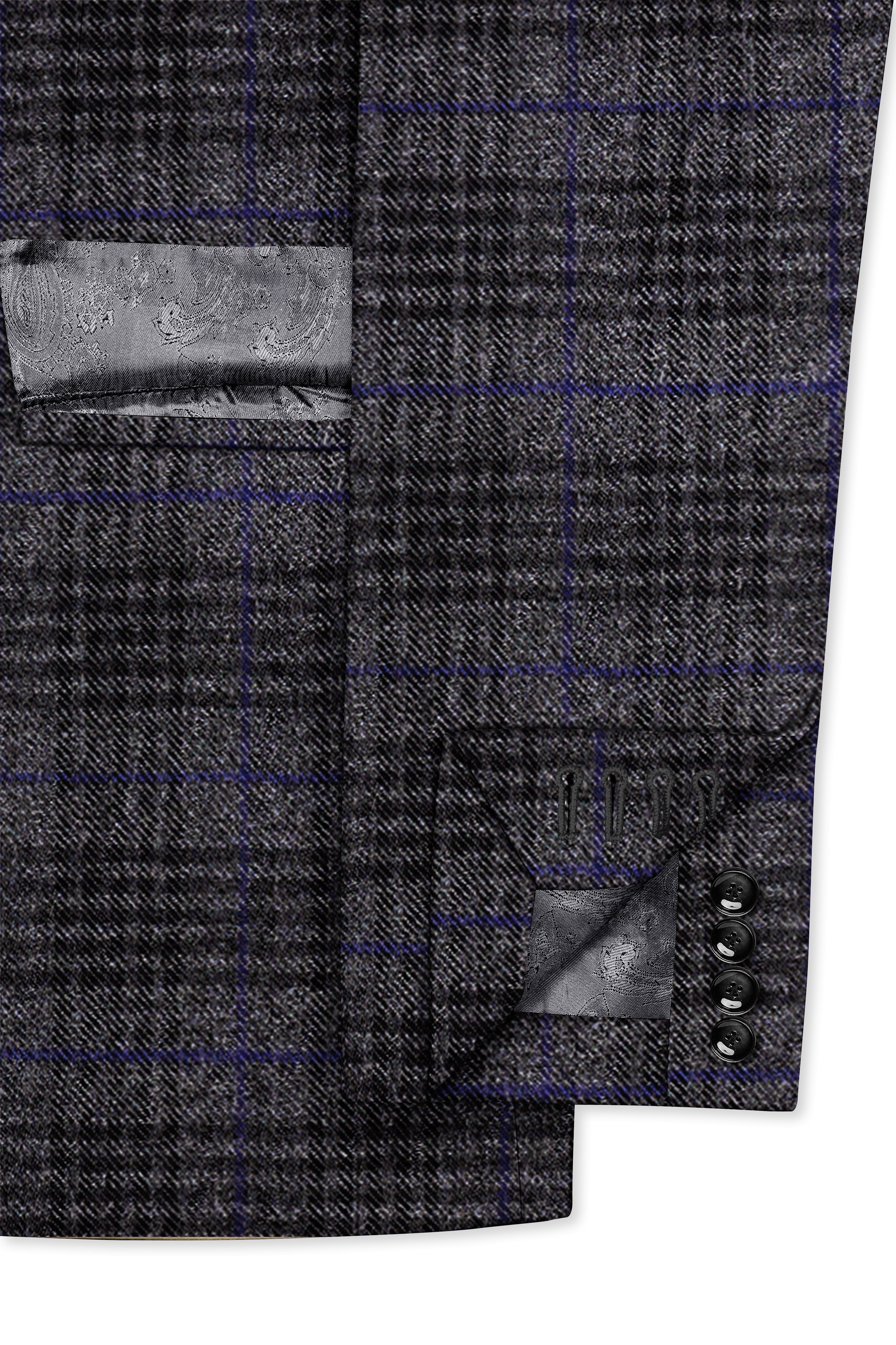 Cinerro-Shark Gray Plaid Tweed Double Breasted Suit