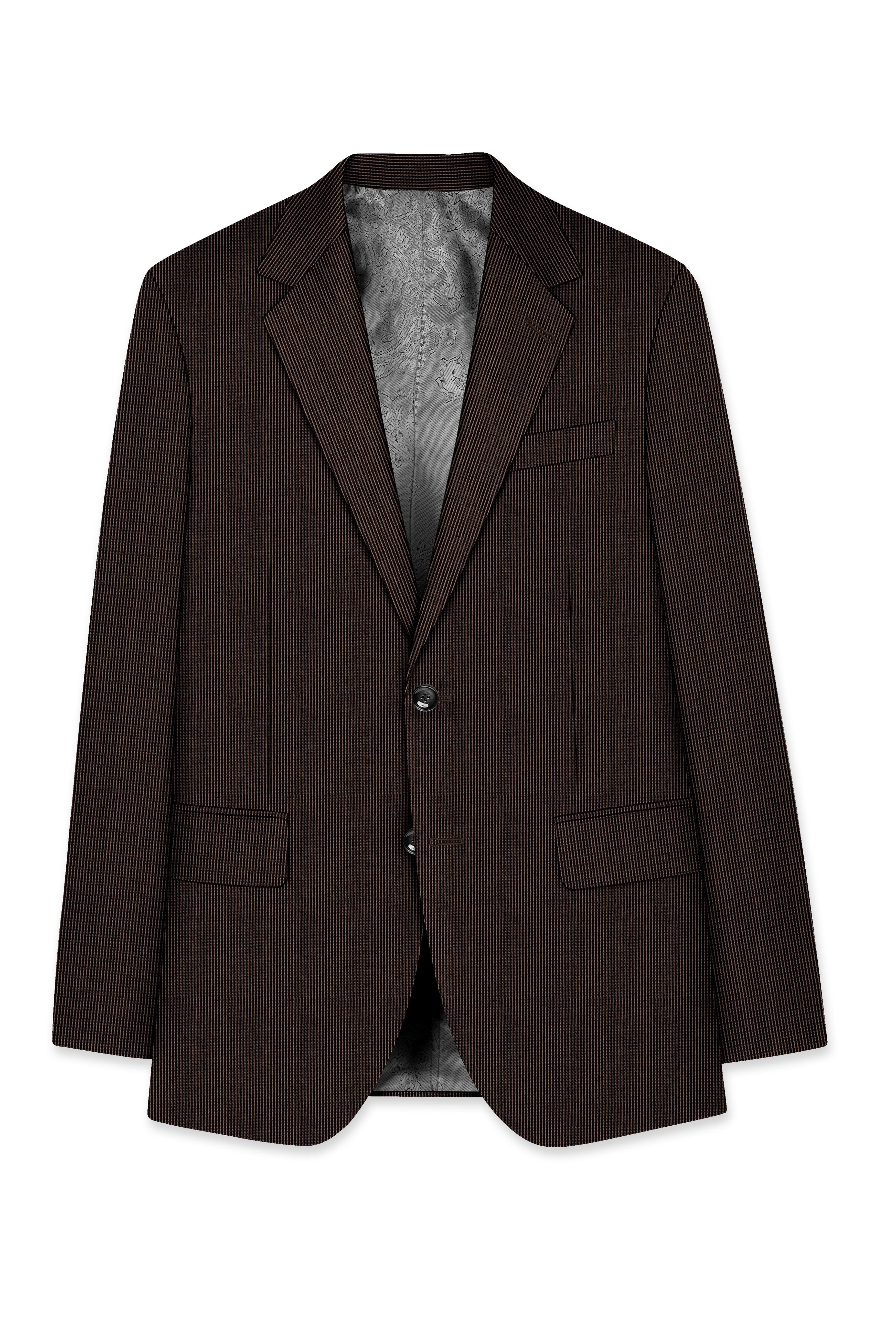 Brunvoro-Acadia Brown Textured Wool Rich Single Breasted Suit