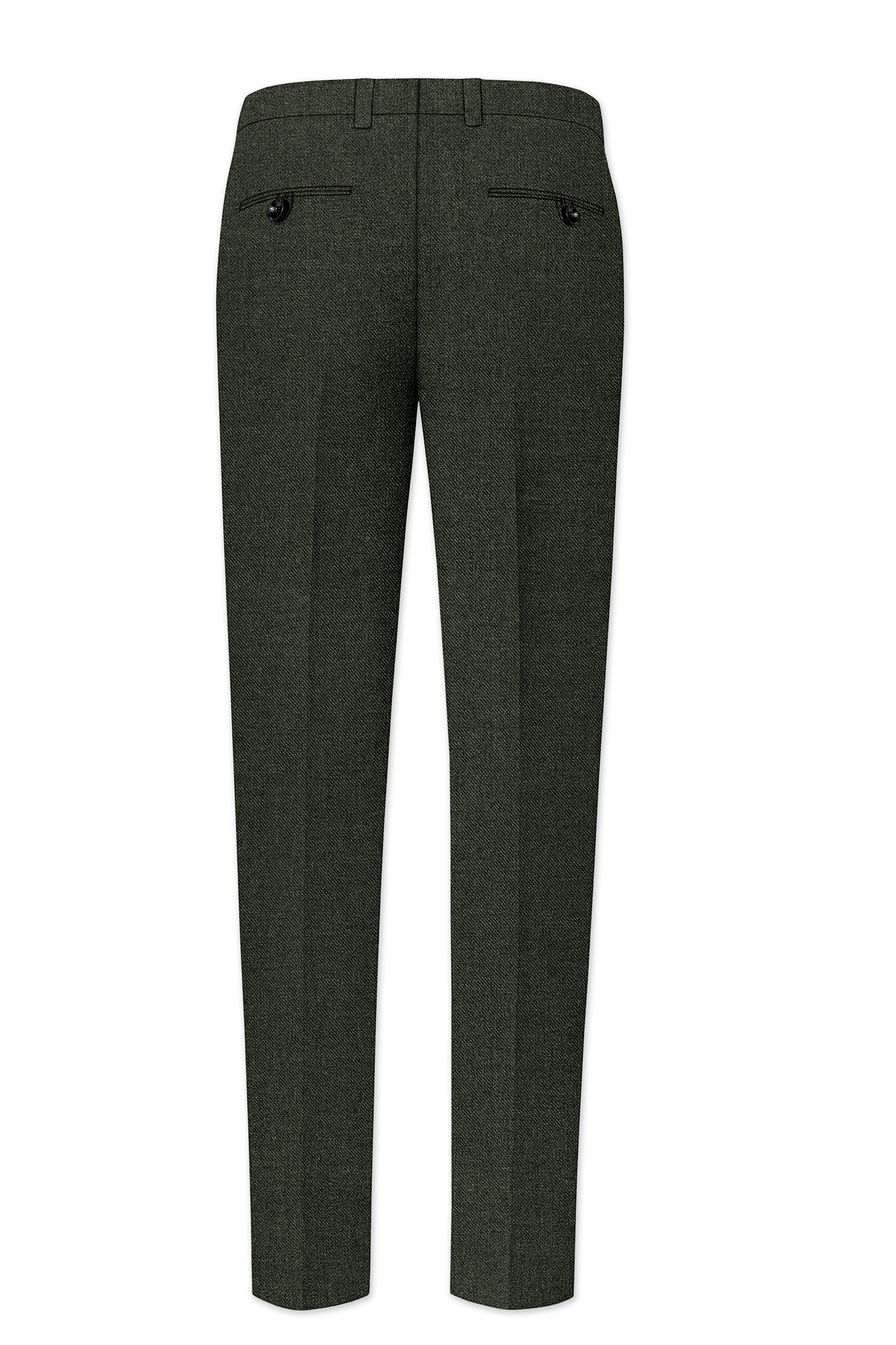 Olvoro-Rifle Green Textured Tweed Double Breasted Suit