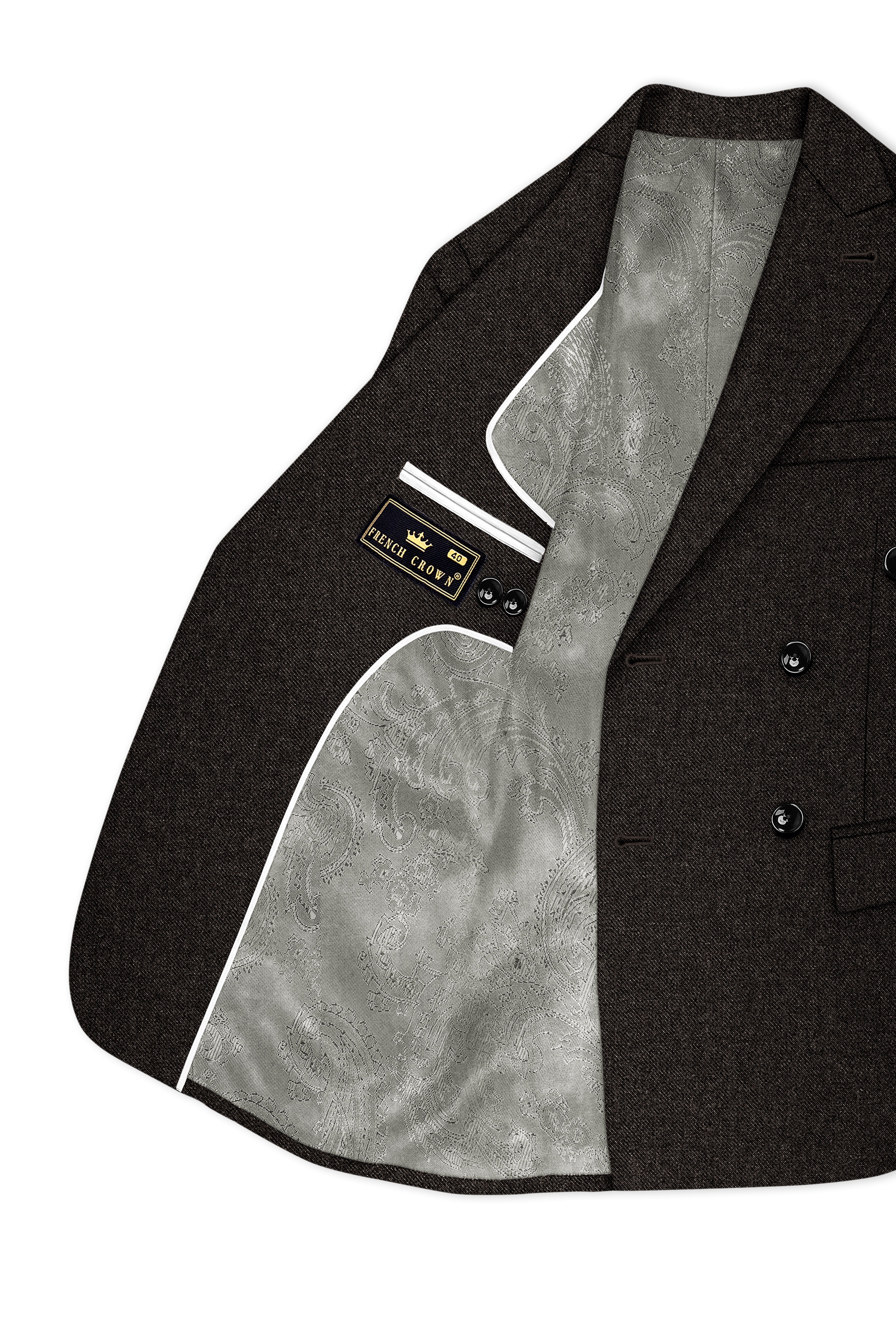 Auregond-Gondola Brown Textured Tweed Double Breasted Suit