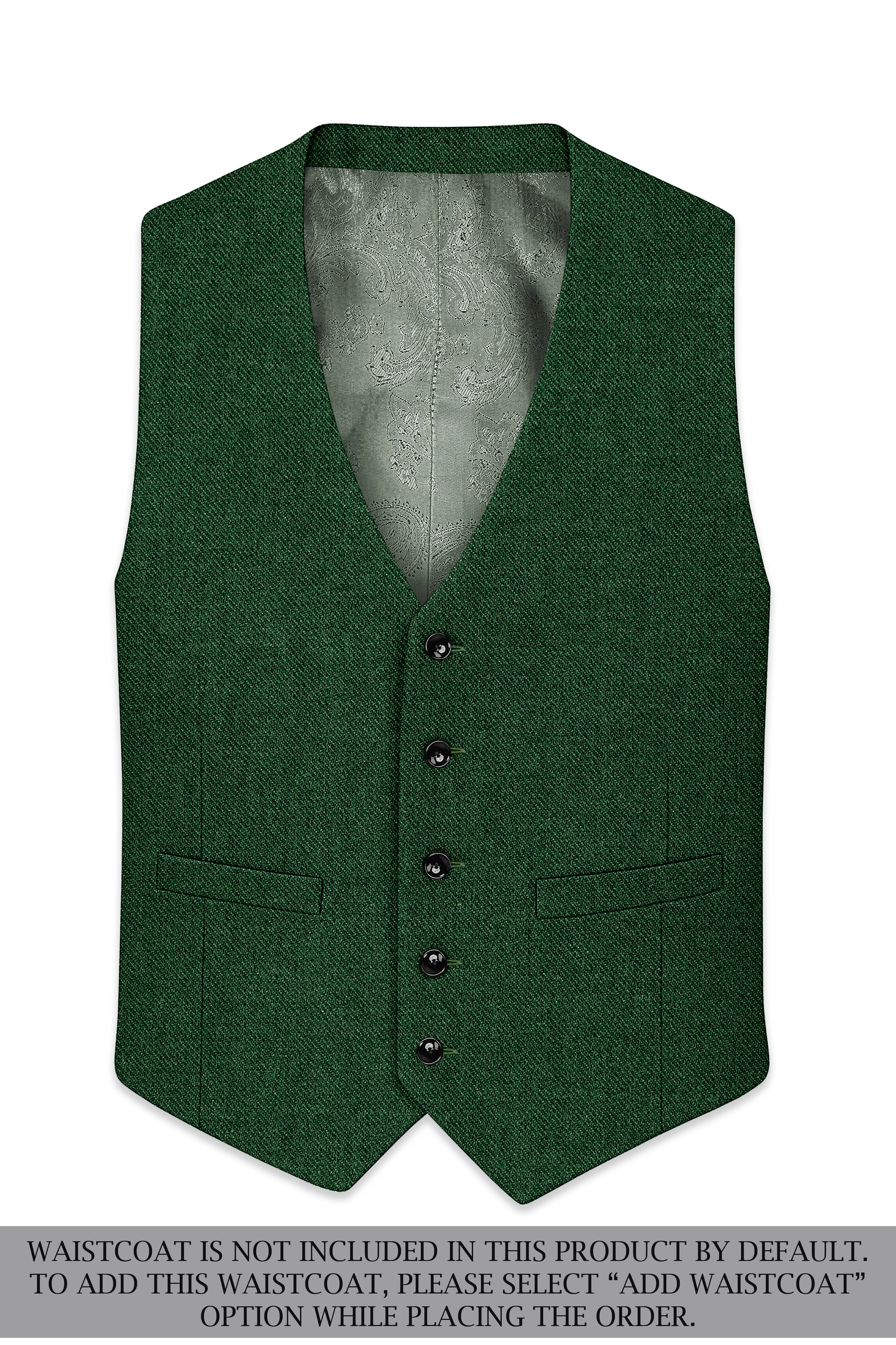 Virenza-Mystle Green Textured Tweed Double Breasted Suit