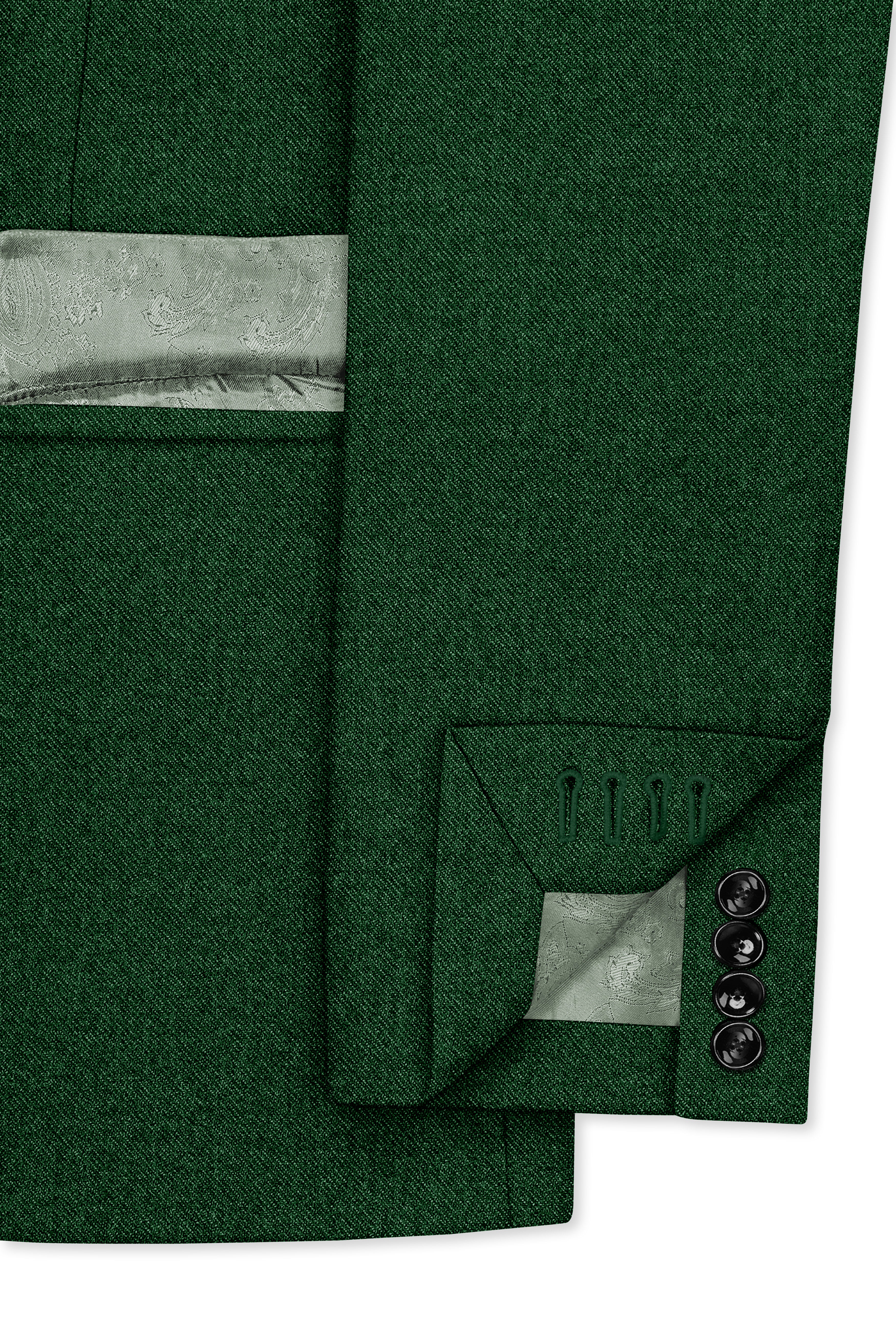 Virenza-Mystle Green Textured Tweed Double Breasted Suit