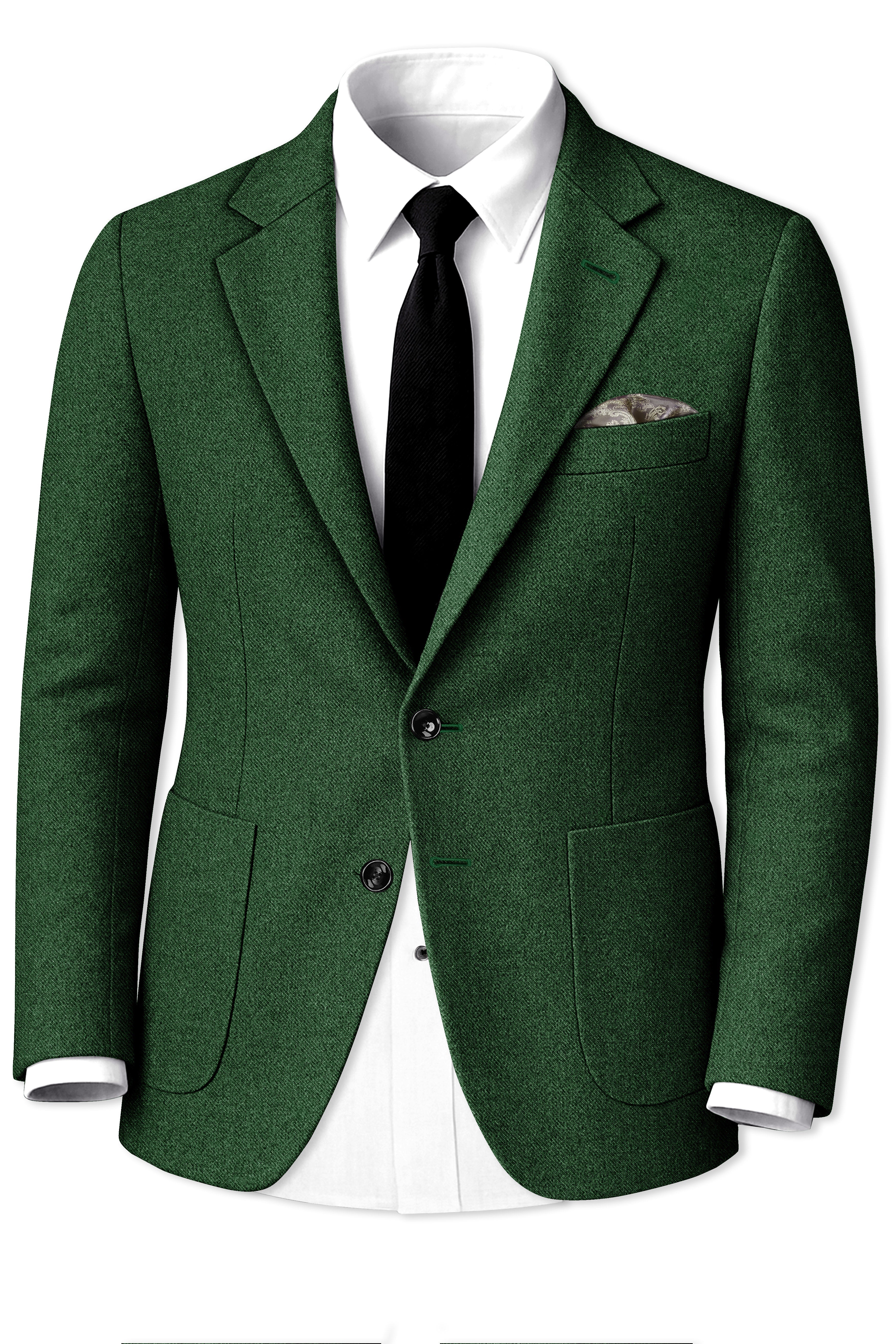 Virenza-Mystle Green Textured Tweed Single Breasted Sports Suit