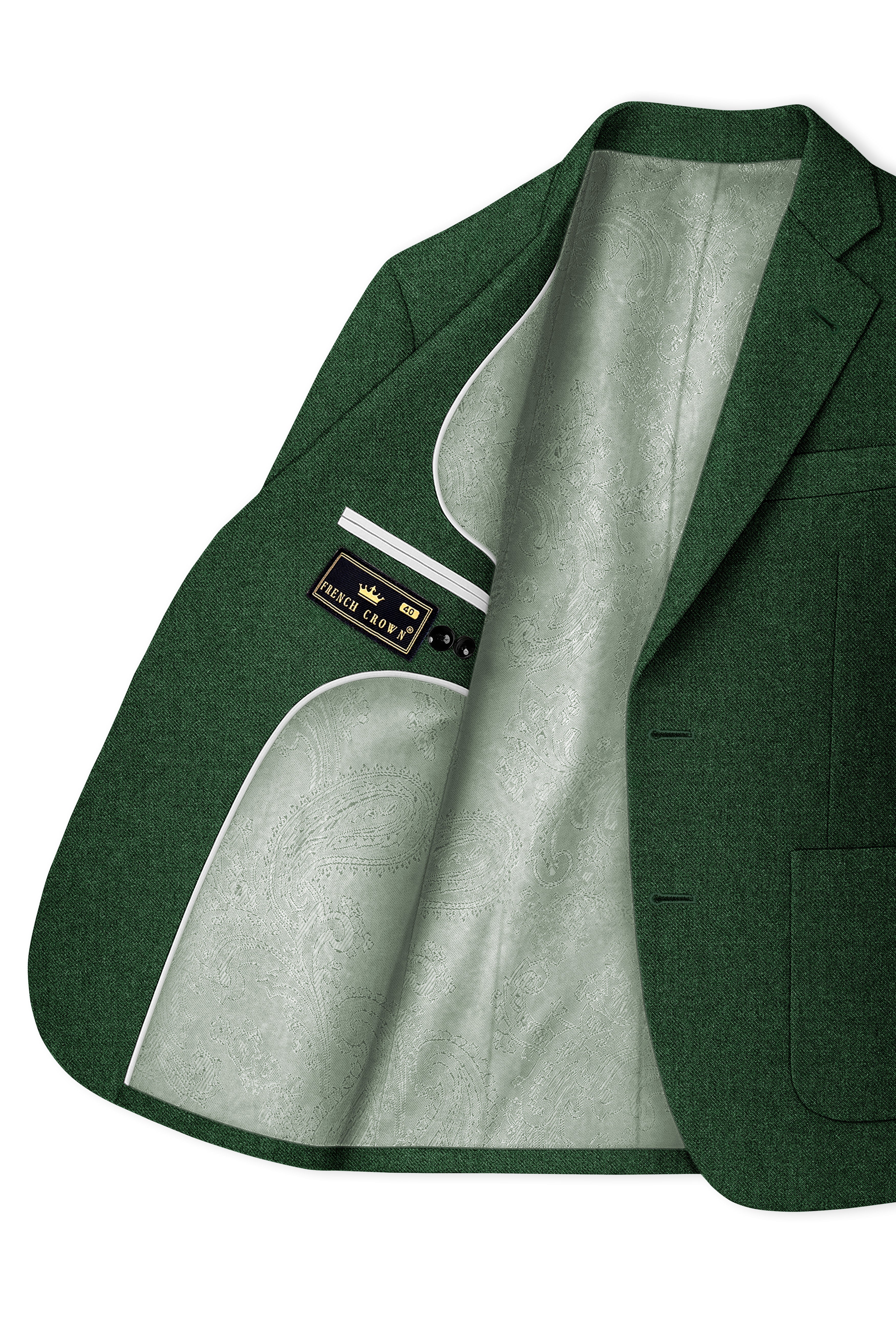 Virenza-Mystle Green Textured Tweed Single Breasted Sports Suit