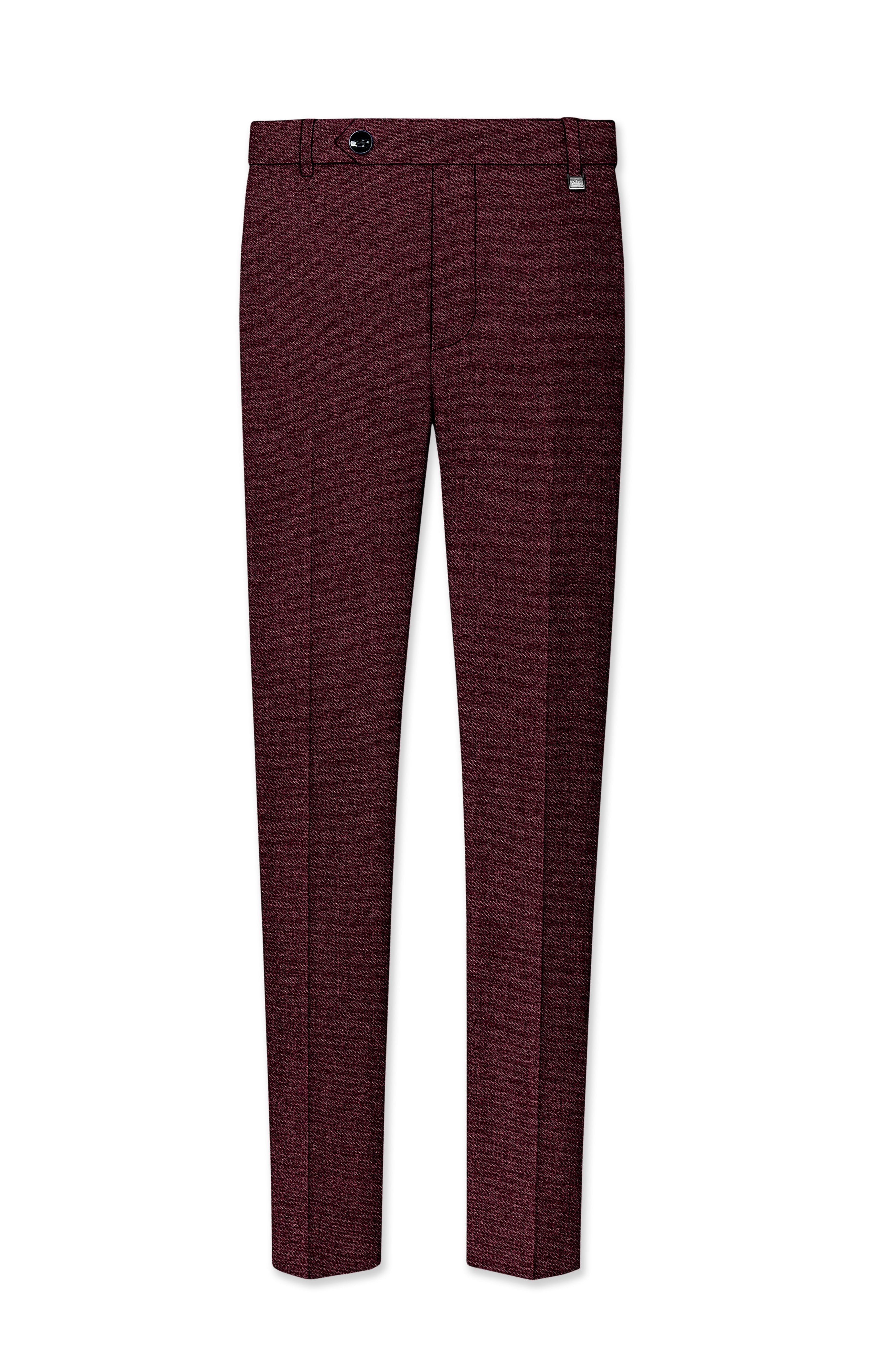 Burgvoro-Crated Maroon Textured Tweed Single Breasted Sports Suit