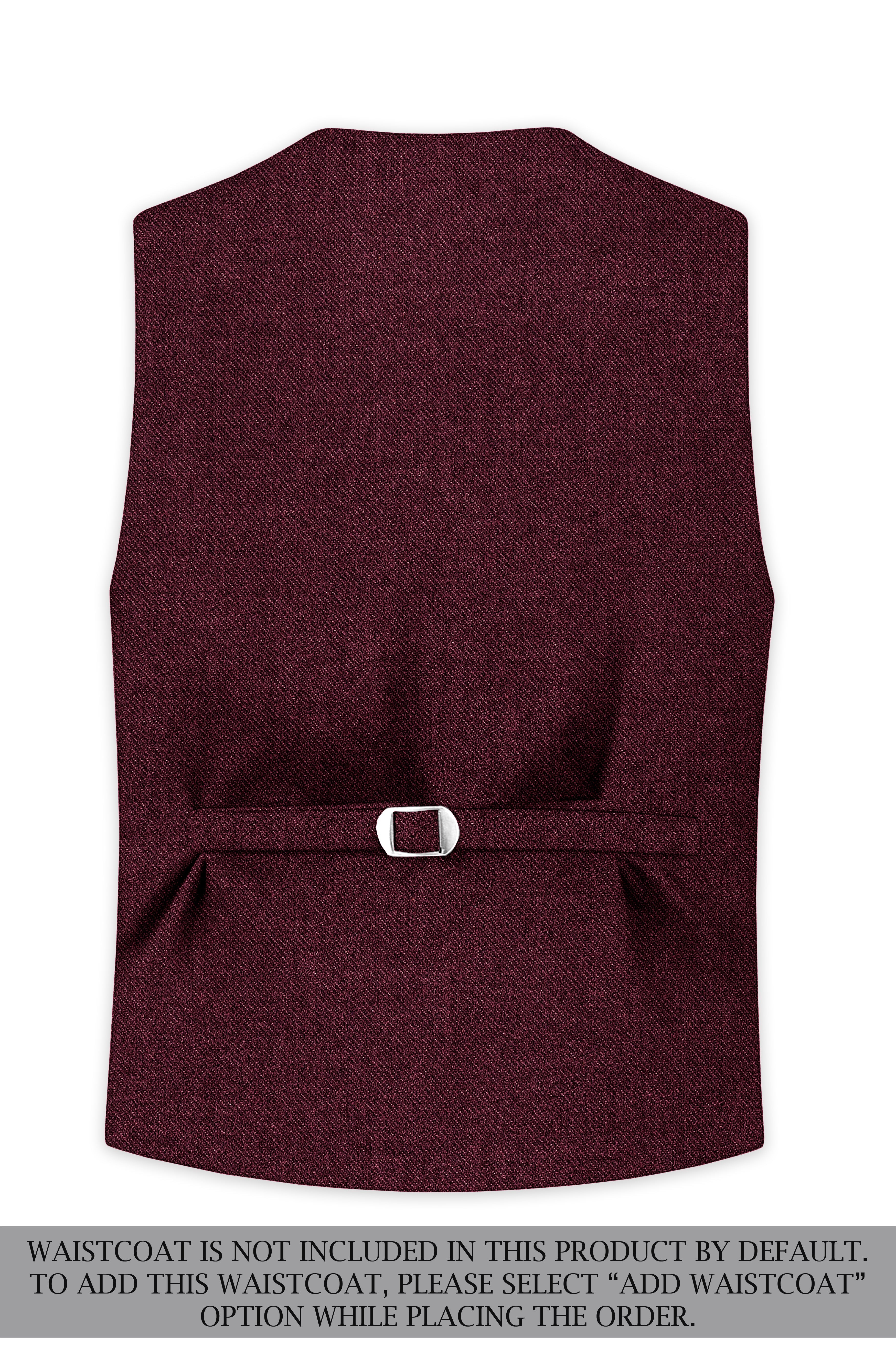 Burgvoro-Crated Maroon Textured Tweed Single Breasted Sports Suit