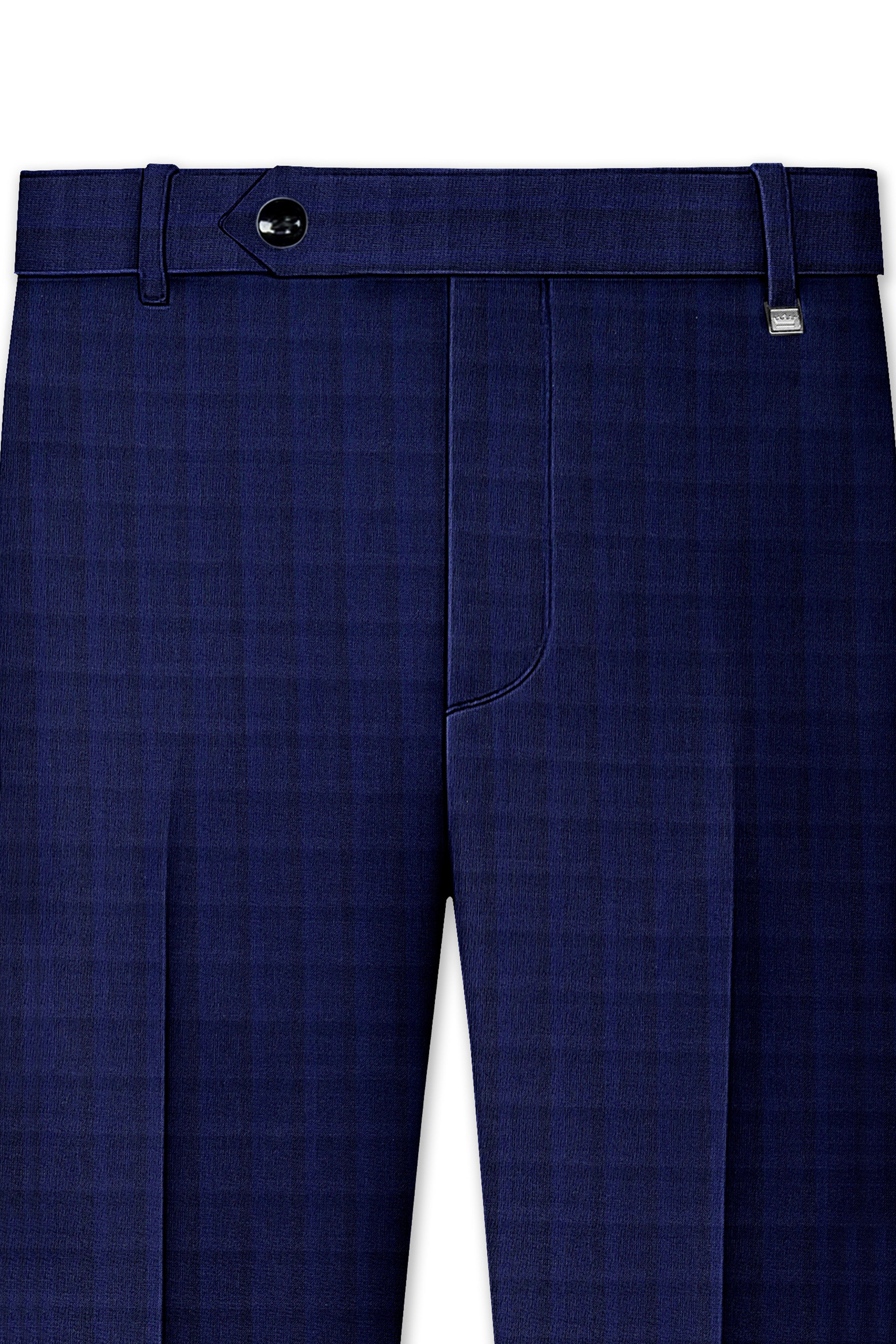 Aurebunt-Bunting Blue Plaid Wool Rich Single Breasted Suit