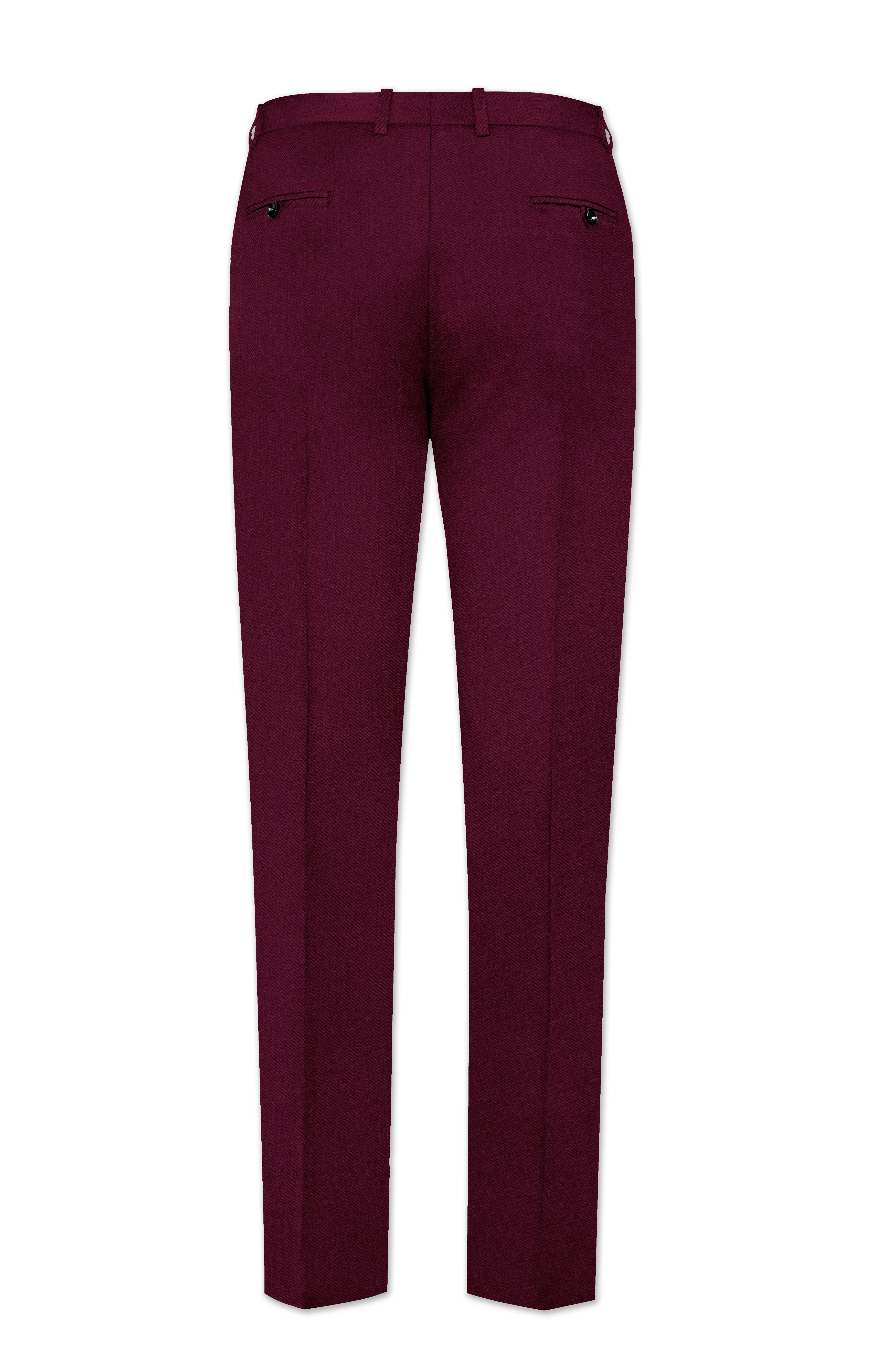 Regal Maroon-Tamarind With Blue Lepal Solid Wool Rich Tuxedo Suit