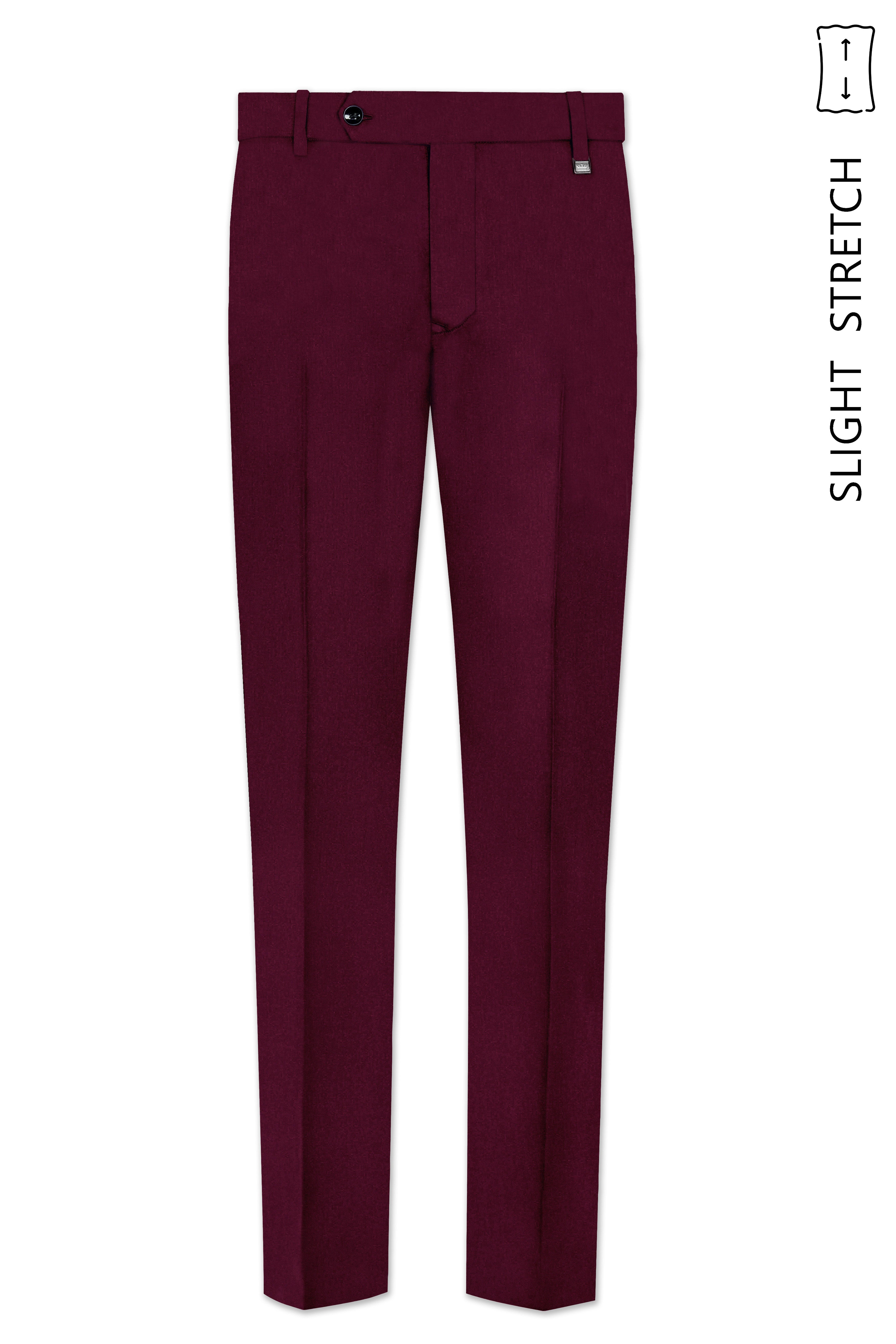 Regal Maroon-Tamarind With Blue Peak Lepal Solid Wool Rich Tuxedo Suit