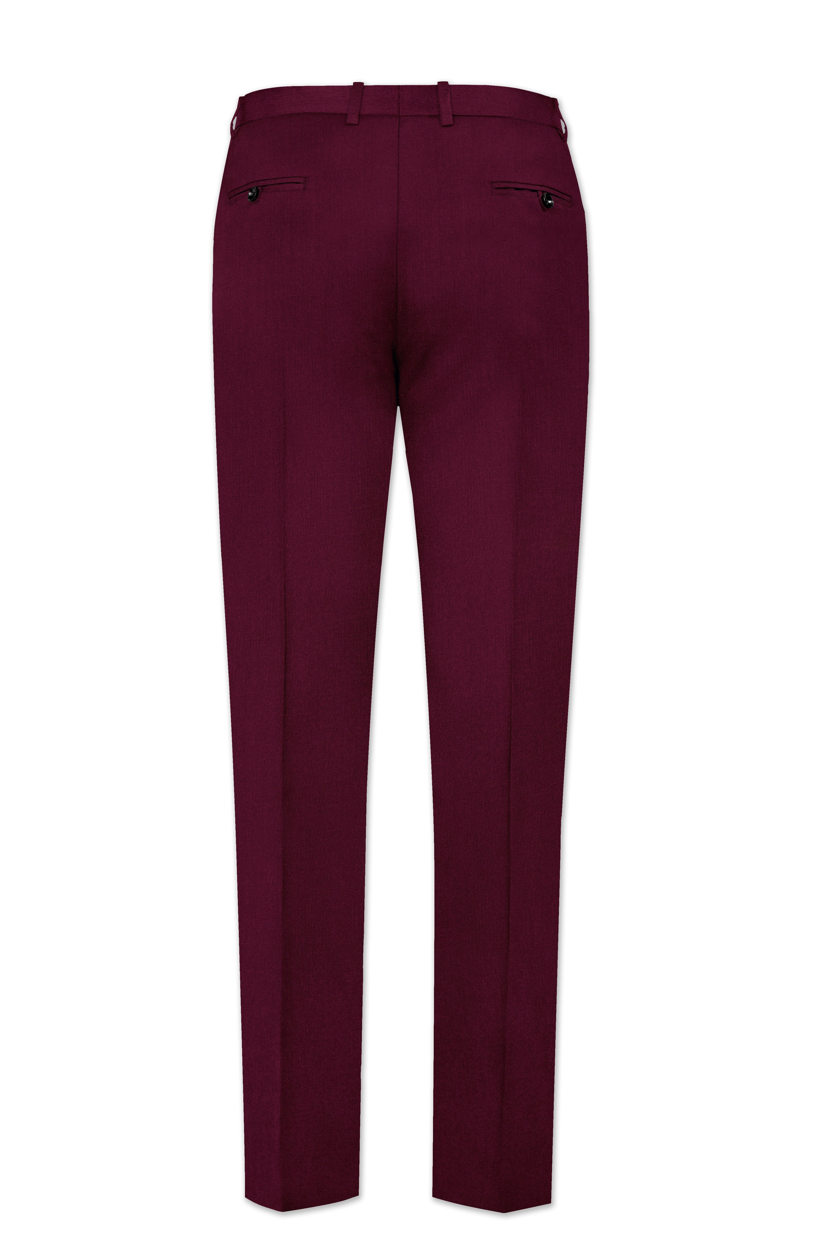 Regal Maroon-Tamarind With Blue Peak Lepal Solid Wool Rich Tuxedo Suit