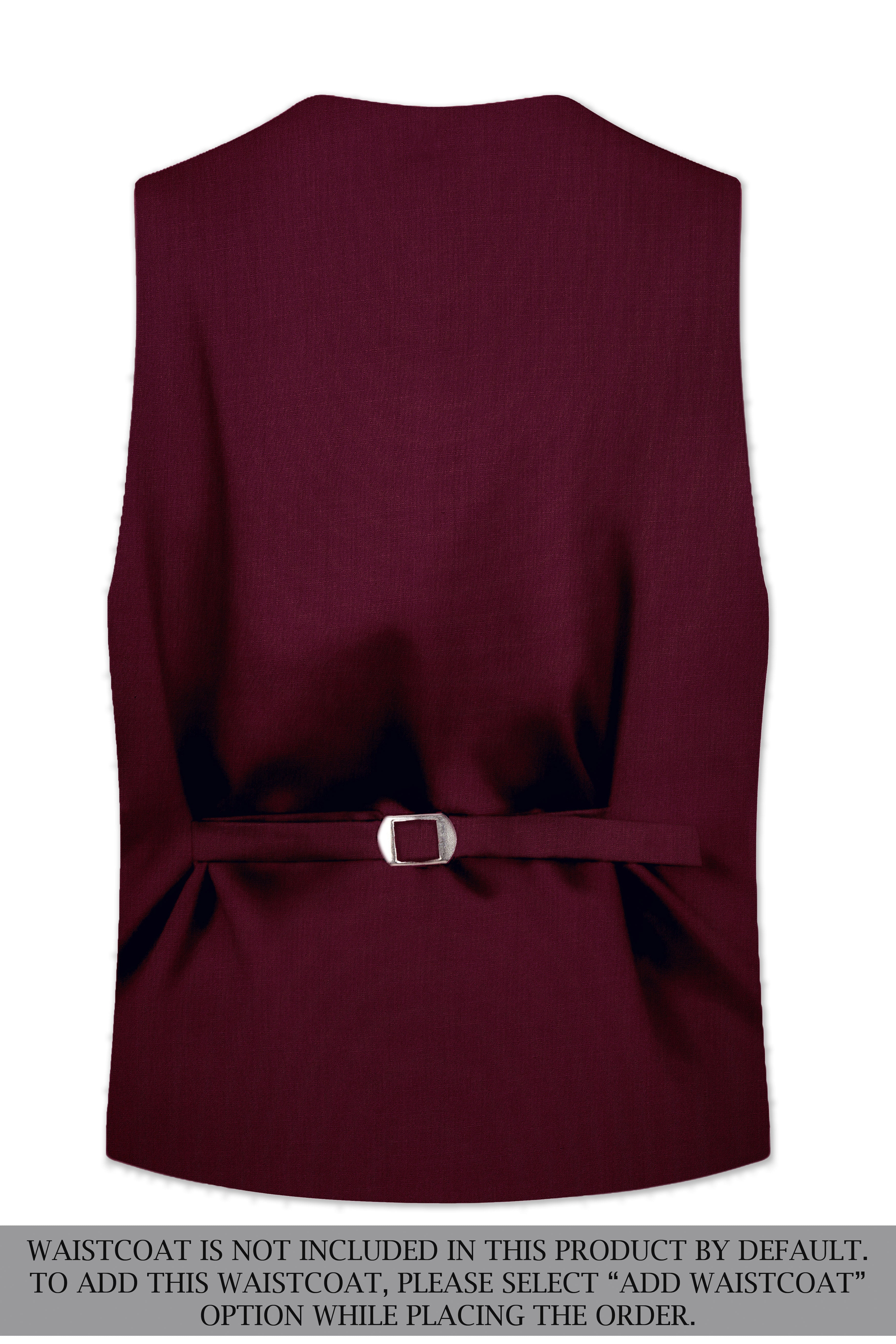 Regal Maroon-Tamarind With Blue Peak Lepal Solid Wool Rich Tuxedo Suit