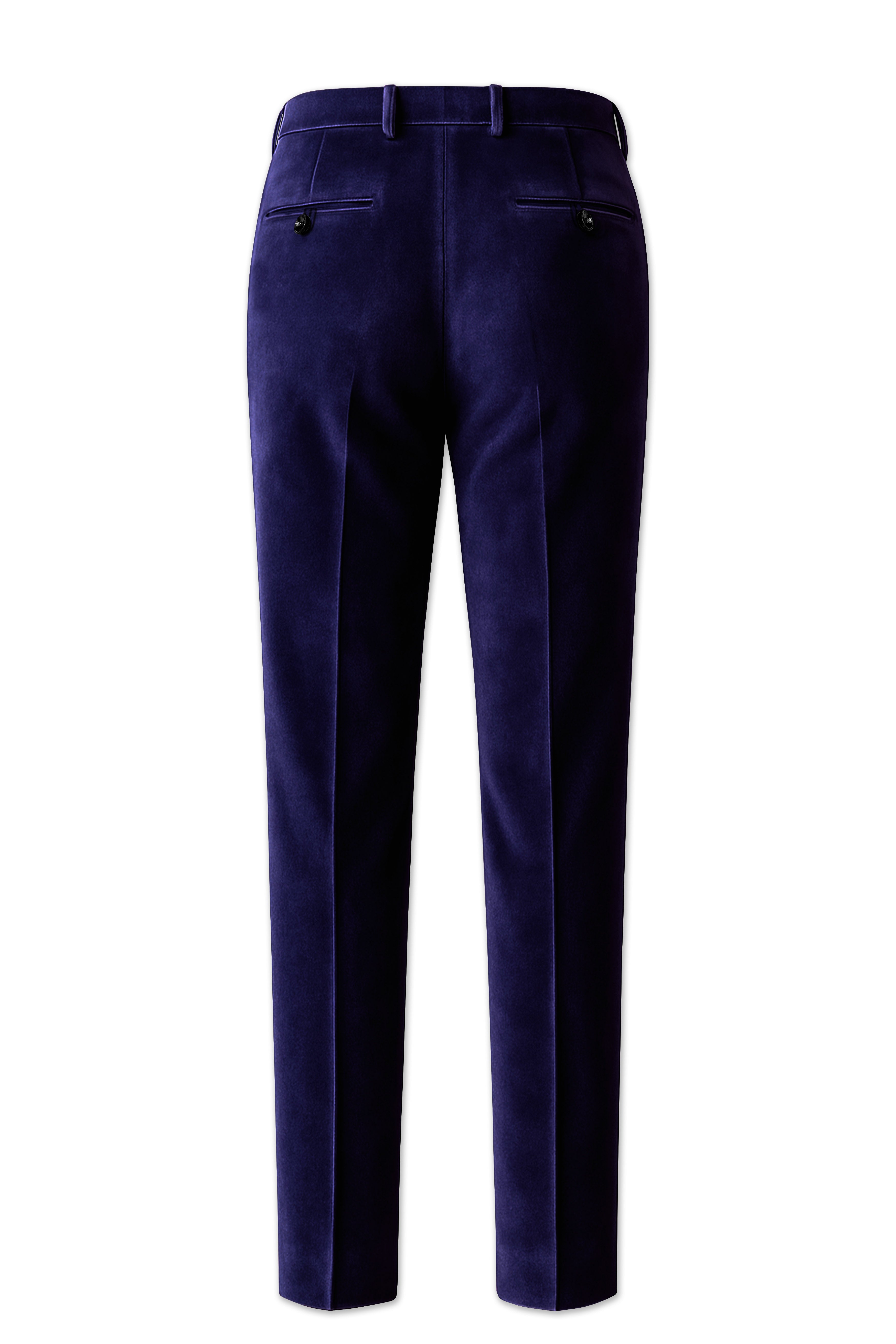 Azurion-Royal Blue With Blue Peak Lepal Velvet Tuxedo Suit