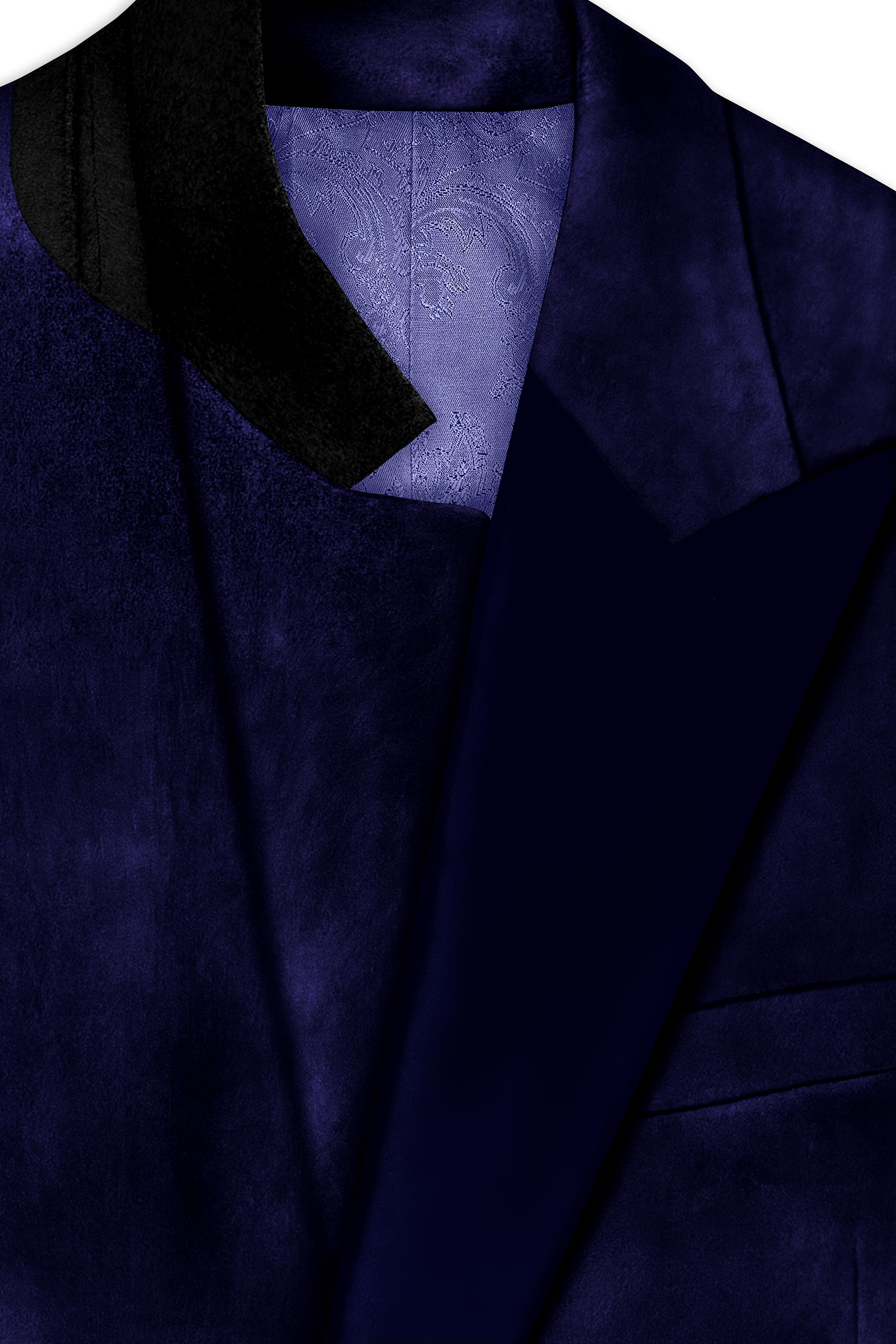 Azurion-Royal Blue With Blue Peak Lepal Velvet Tuxedo Suit