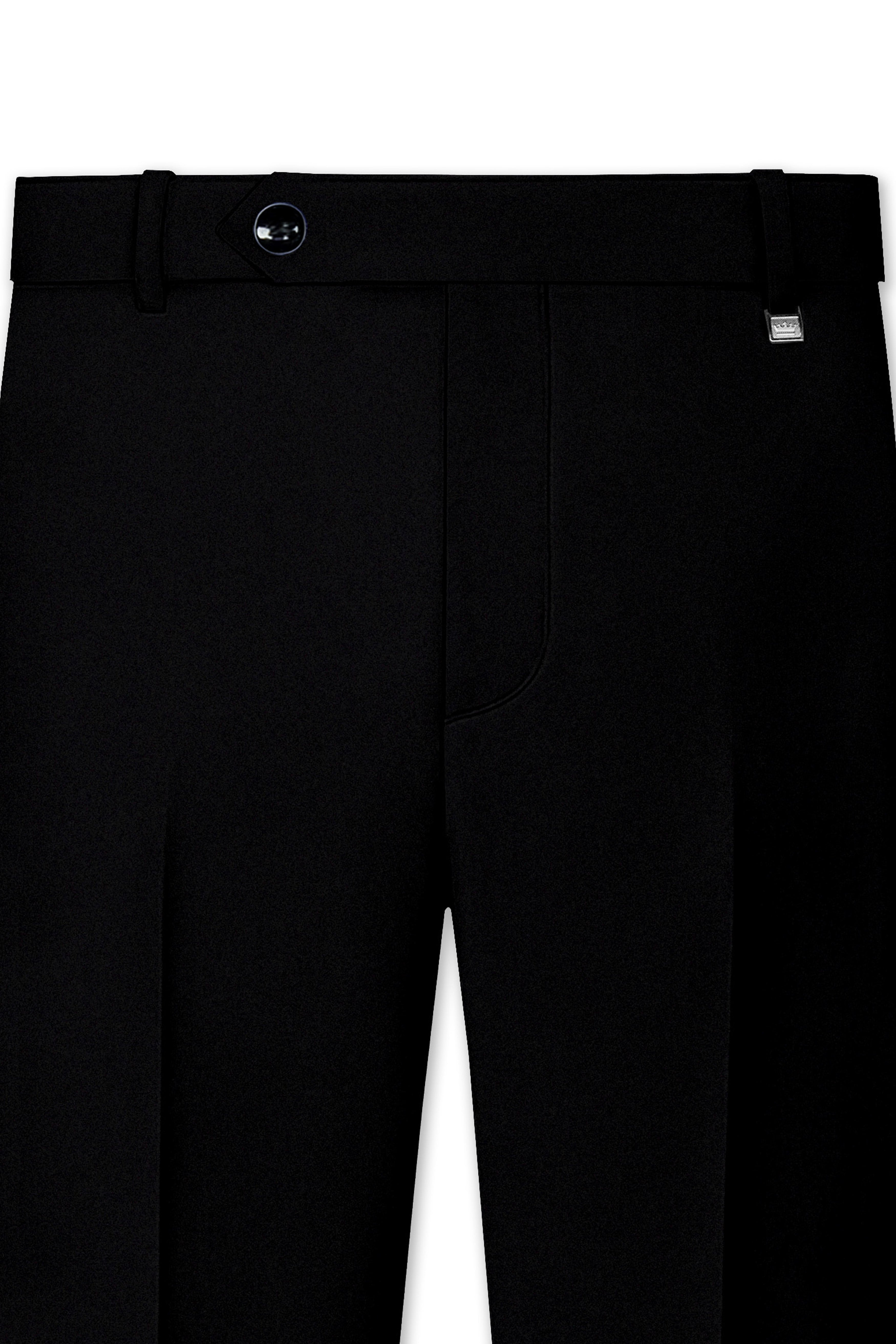 Kuro-Japanese Jade Black 4-Way Stretch Wrinkle-Free Wool Rich Single Breasted Suit