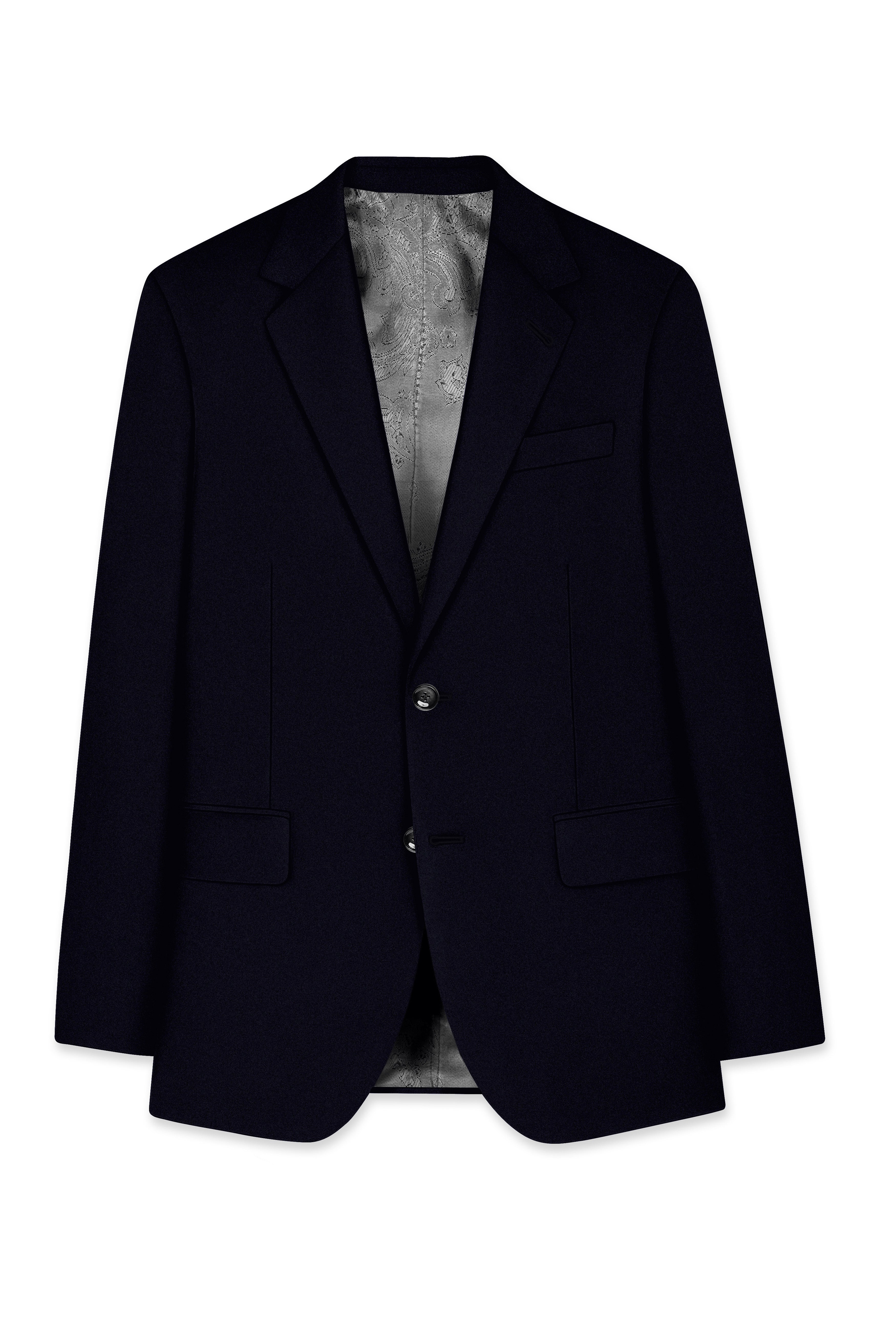 Aozora-Japanese Marine Blue 4-Way Stretch Wrinkle-Free Wool Rich Single Breasted Suit