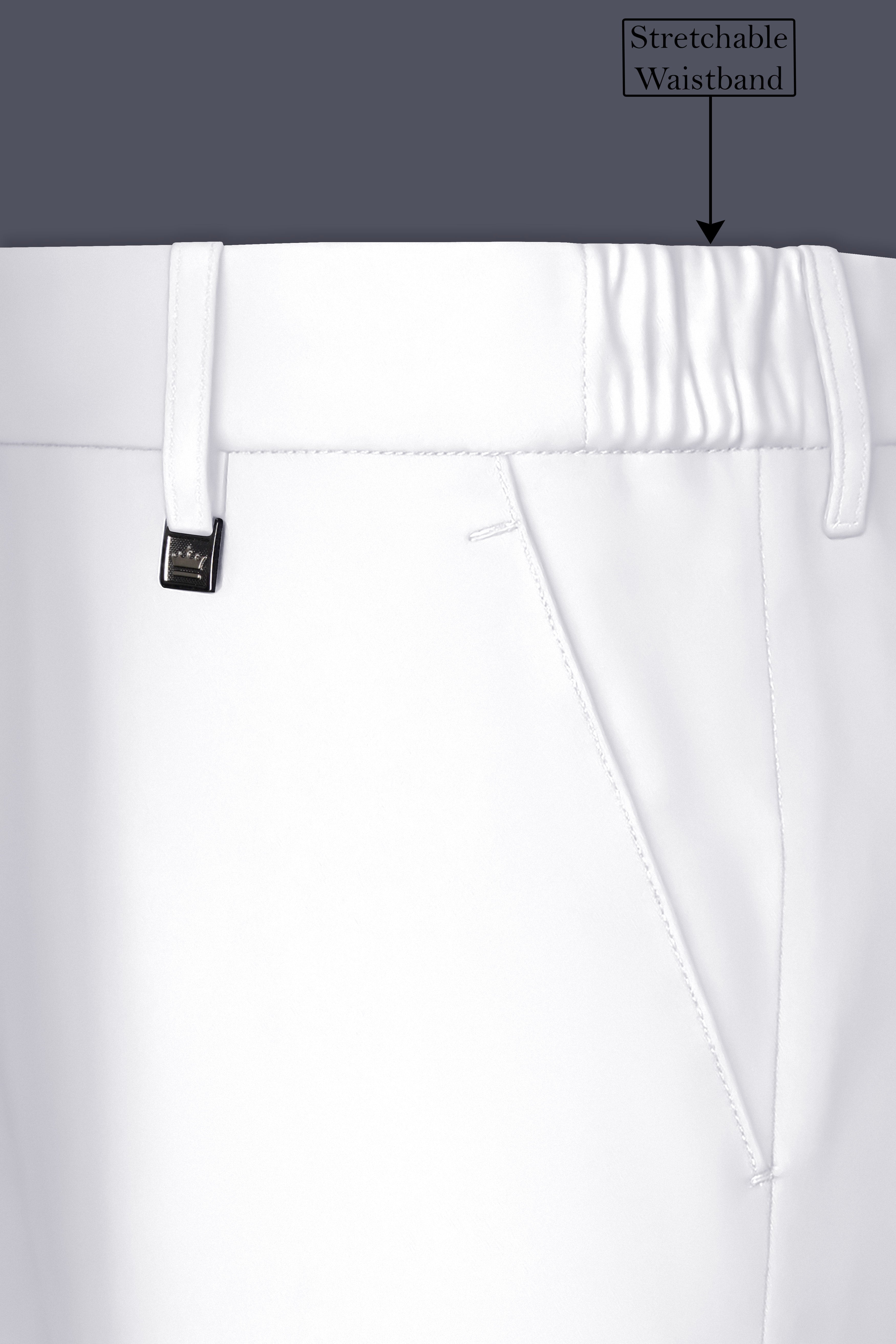 Shiro-Japanese Bright White 4-Way Stretch Wrinkle-Free Wool Rich Double Breasted Suit