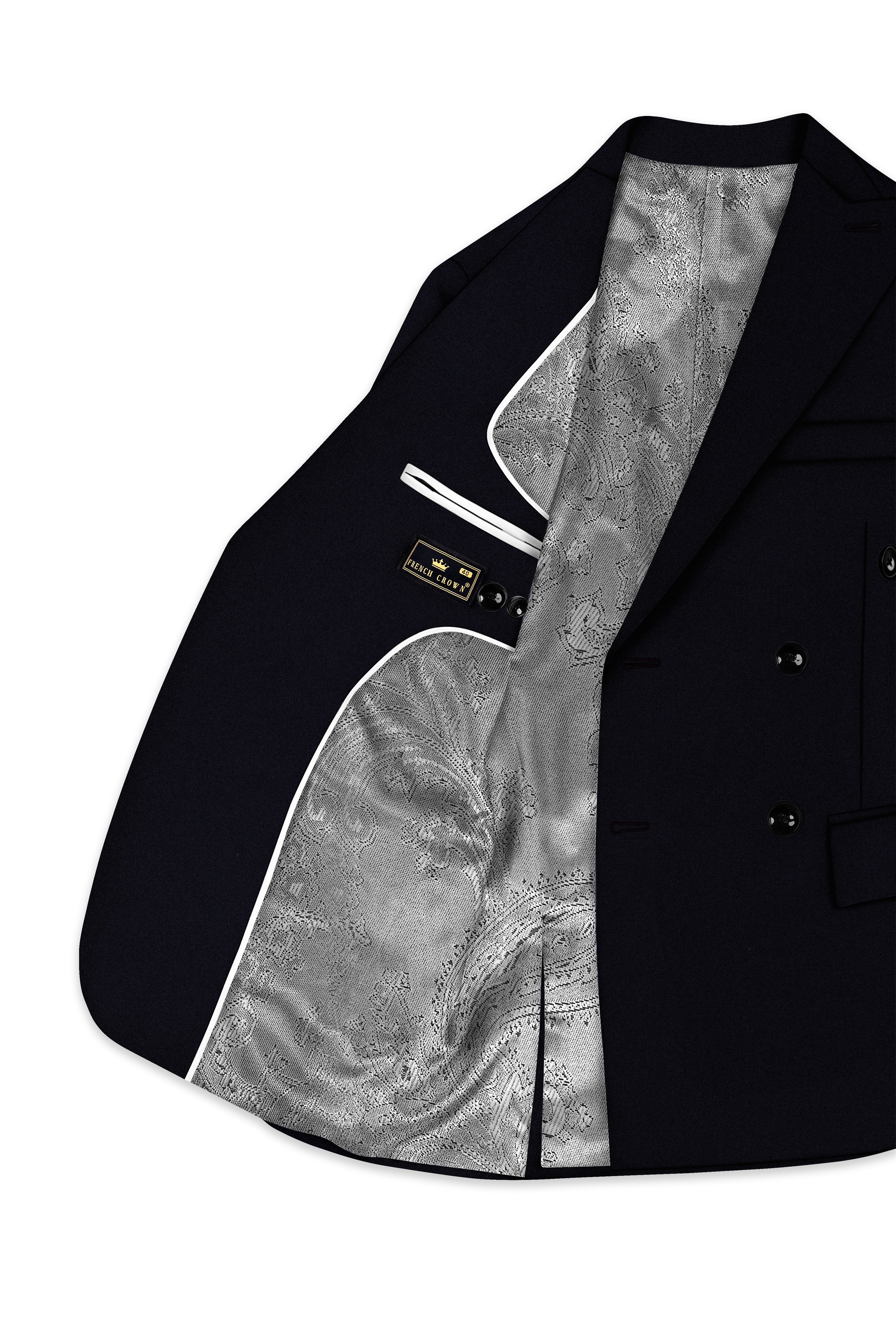 Aozora-Japanese Marine Blue 4-Way Stretch Wrinkle-Free Wool Rich Double Breasted Suit