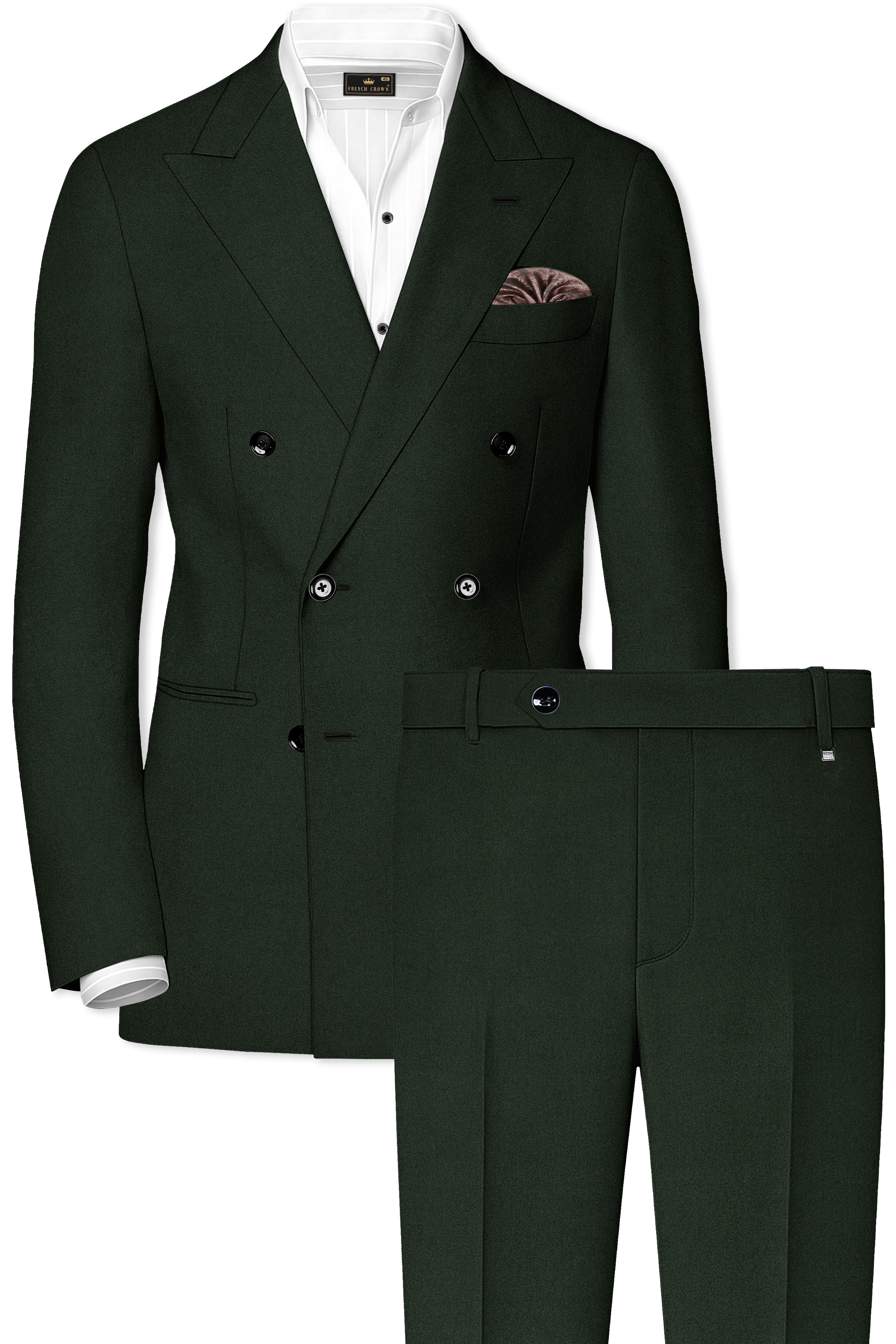 Juniper Green Subtle Sheen Double Breasted Suit