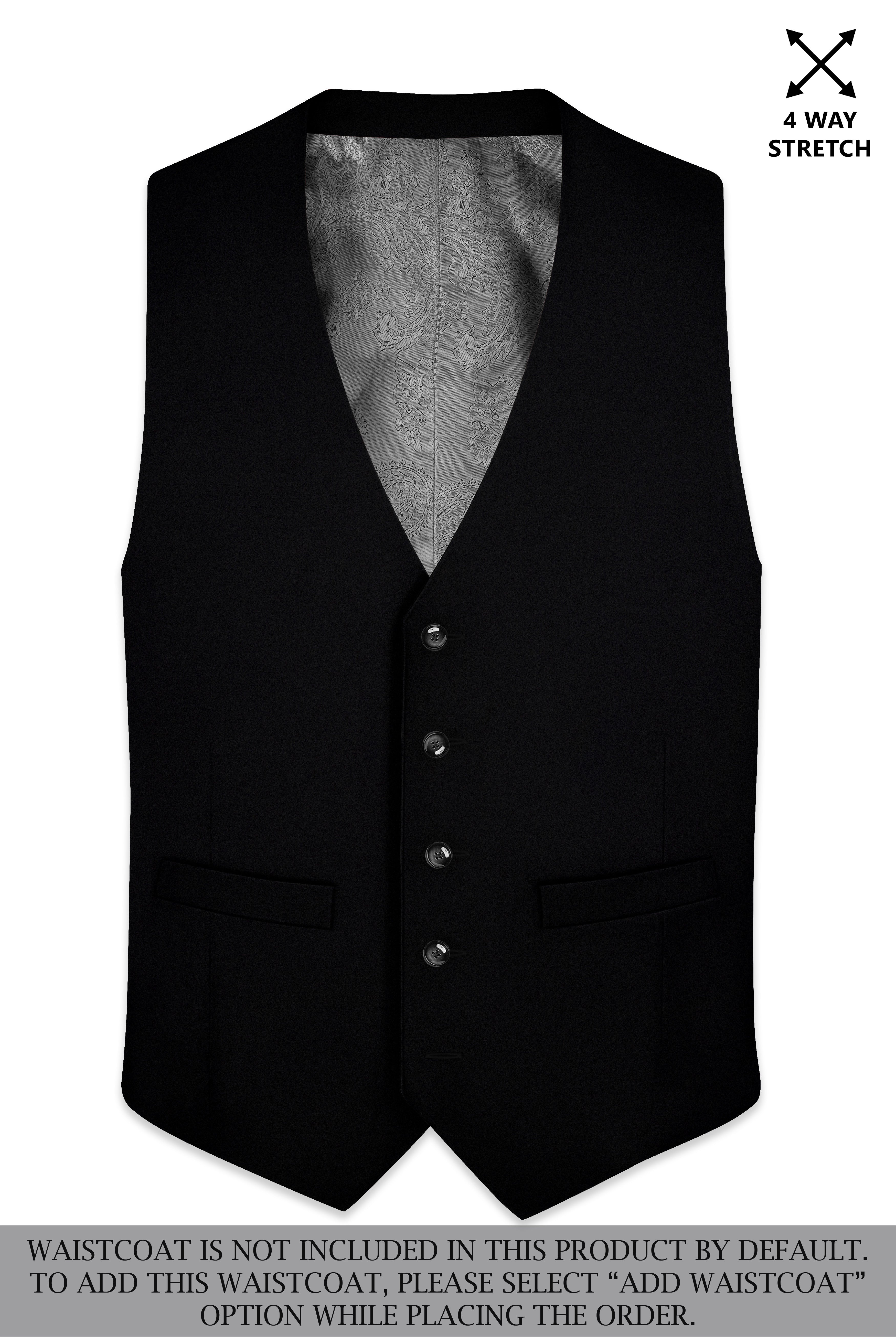 Kuro-Japanese Black 4-Way Stretch Wrinkle-Free Solid Premium Wool